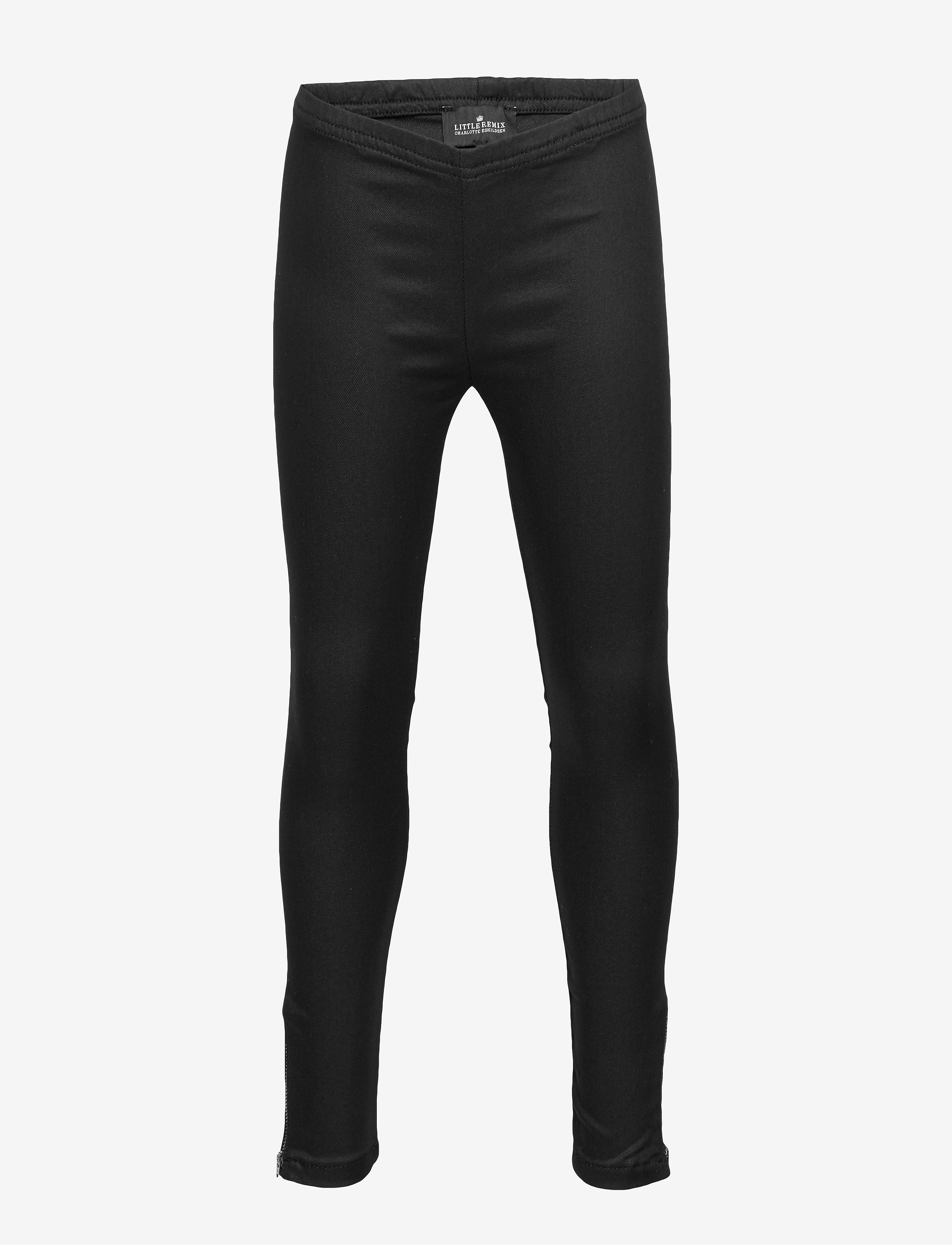 Coated stretch leggings - BLACK