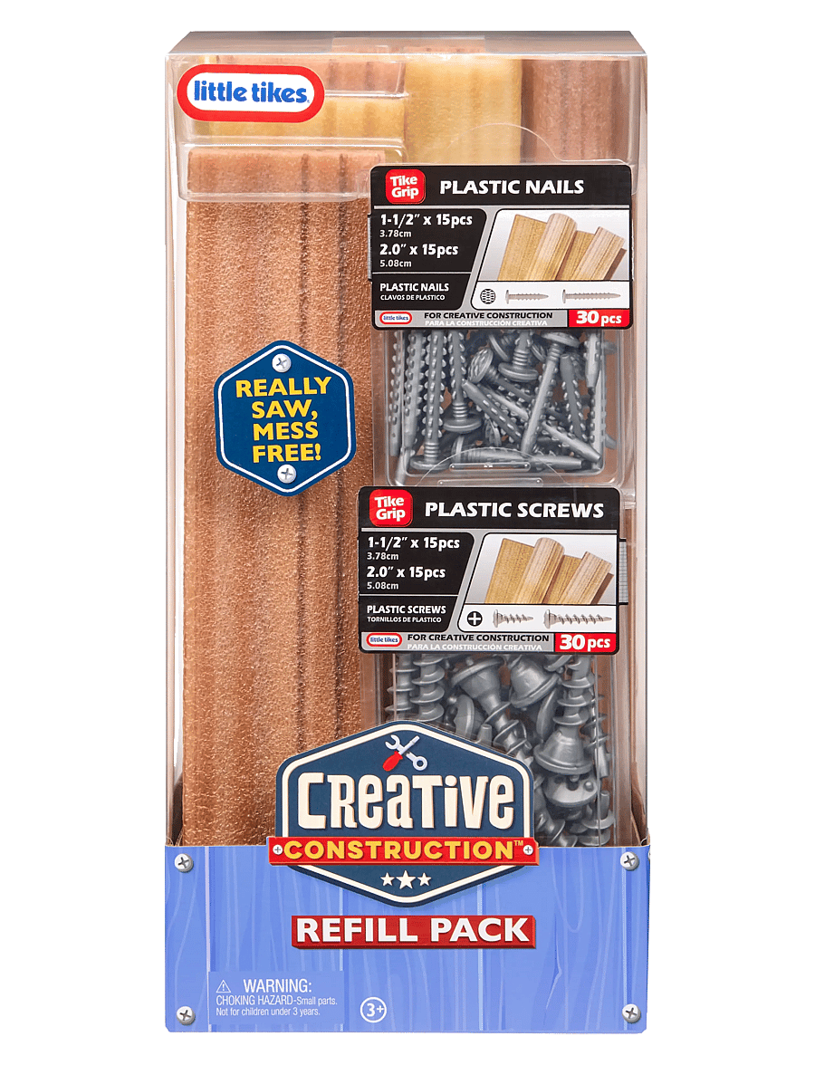 Little Tikes - LT Creative Construction Wood, Nails and Screw Bundle - leksaksverktyg - multicolor - 0
