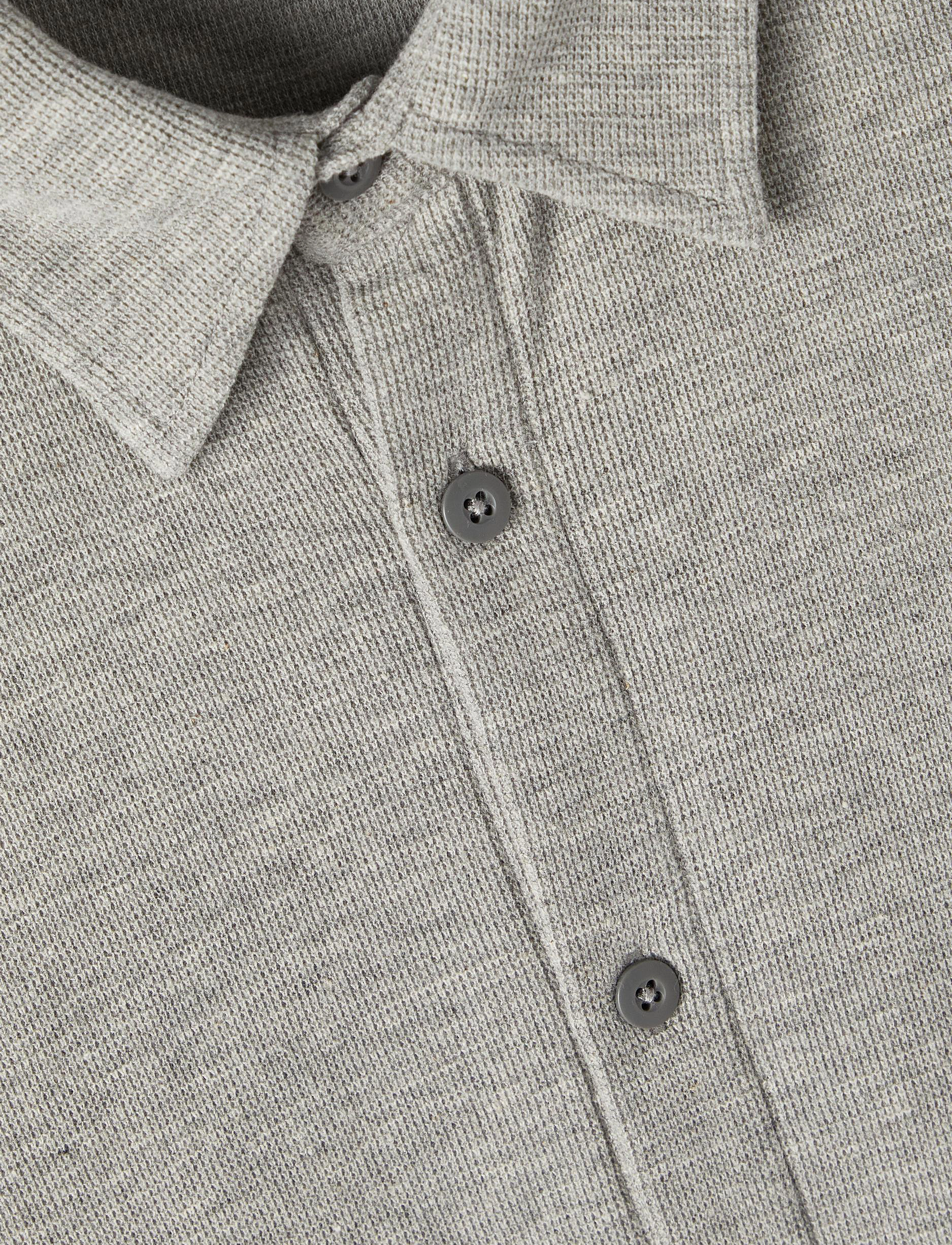 LMTD - NLMREST LS PIQUE SHIRT - grey melange - 3