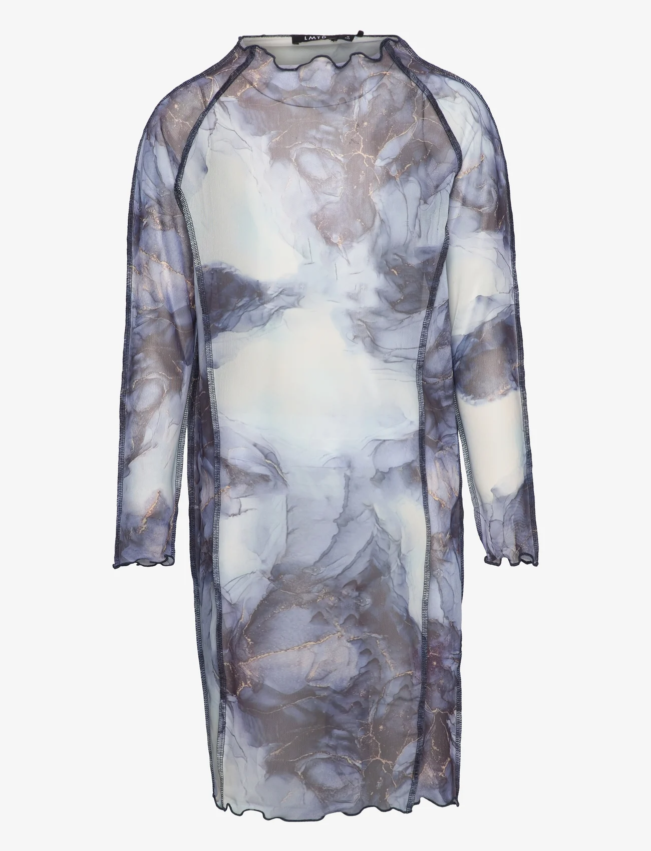 LMTD - NLFNARBLE MESH DRESS - sukienki codzienne z długim rękawem - navy blazer - 0