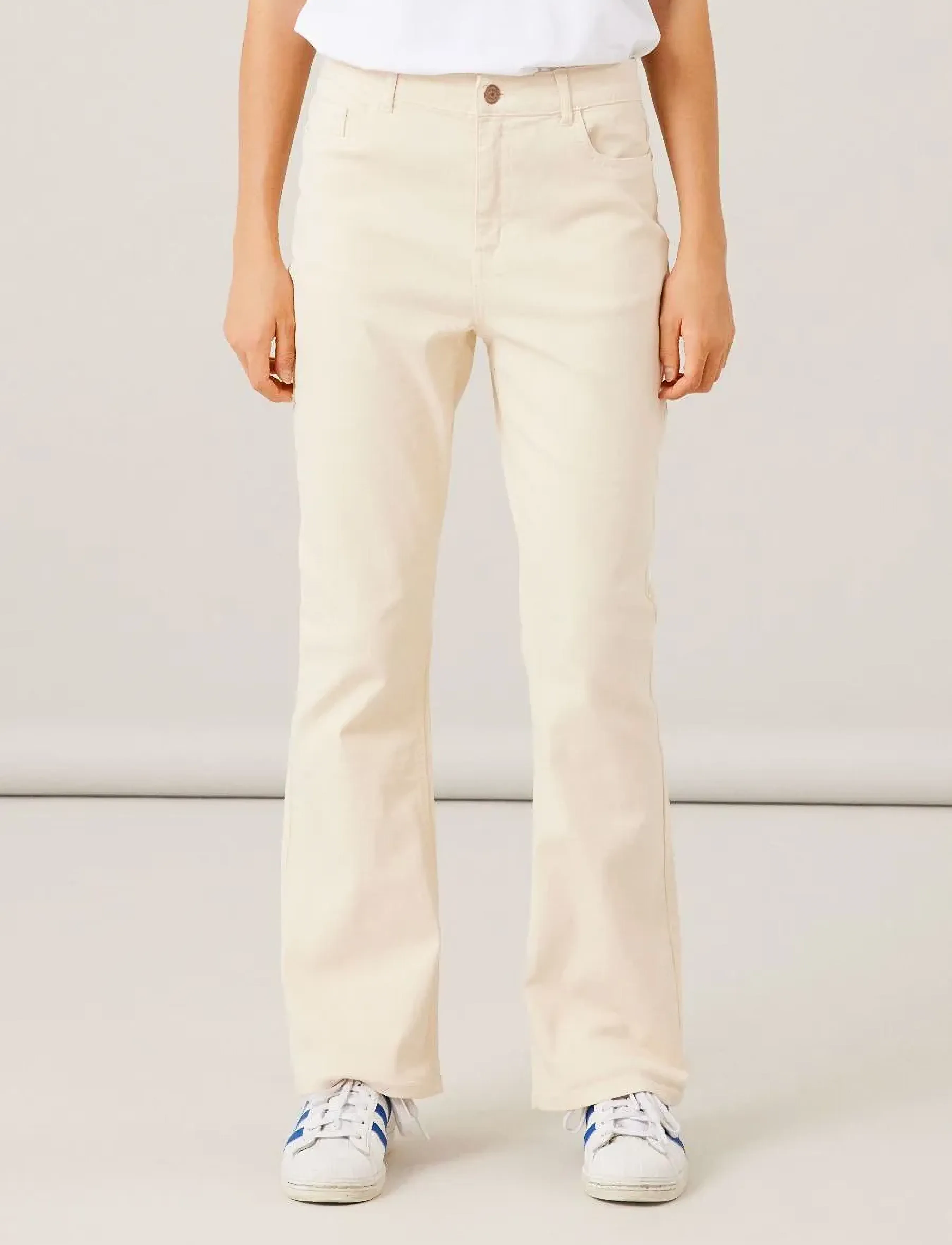 LMTD - NLFTAZZA TWI HW BOOTCUT PANT NOOS - bootcut džinsi - oatmeal - 0