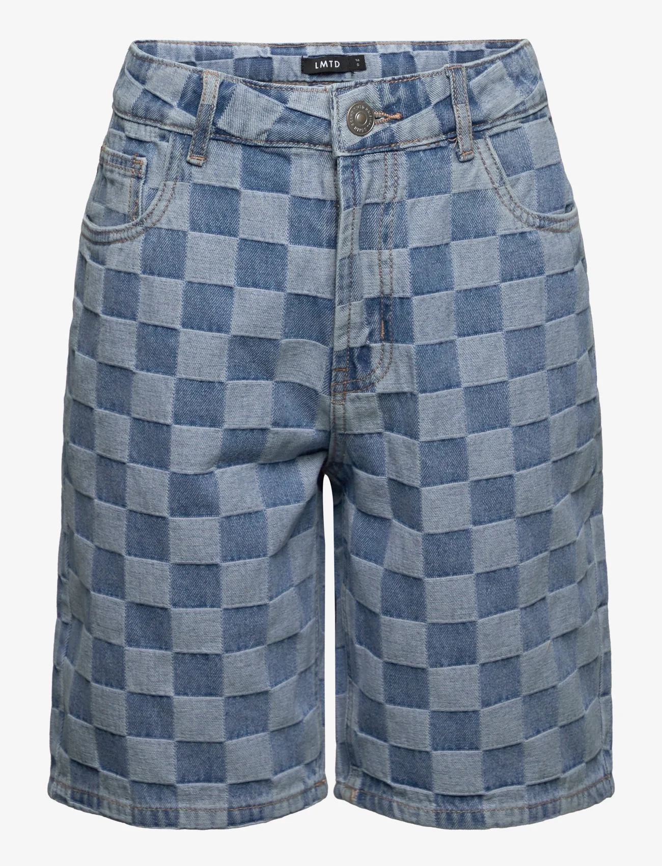 LMTD - NLMCHECKIZZA DNM DAD SHORTS - korte jeansbroeken - medium blue denim - 0