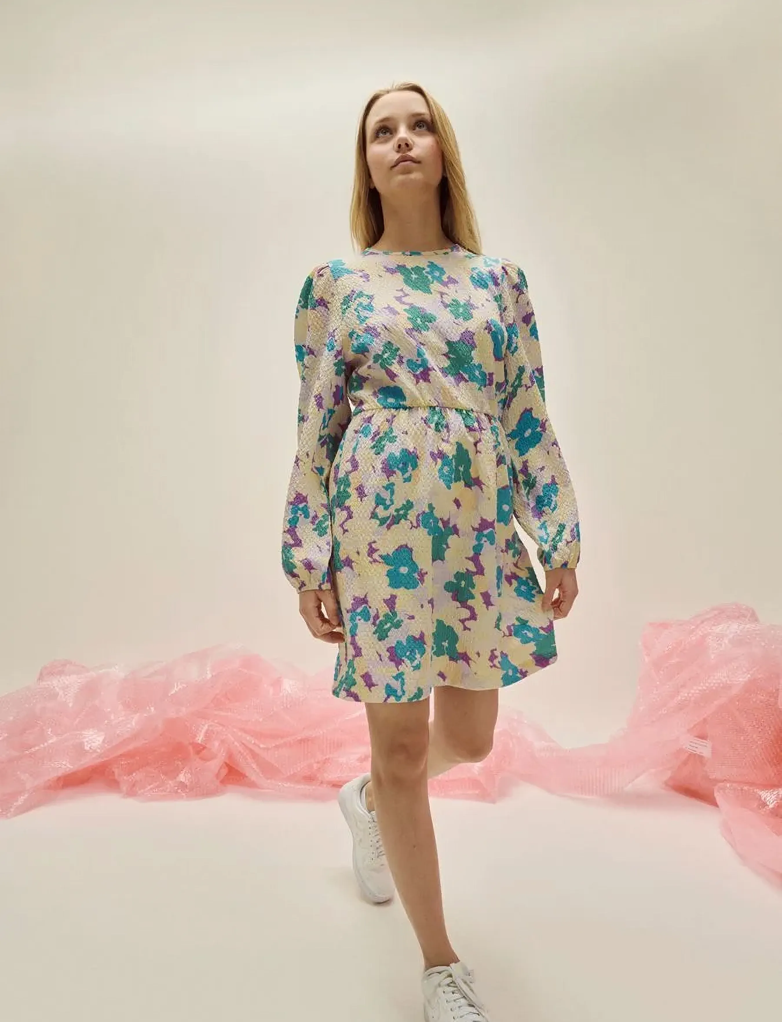 LMTD - NLFFILOWER LS DRESS - minihameet - swim cap - 0