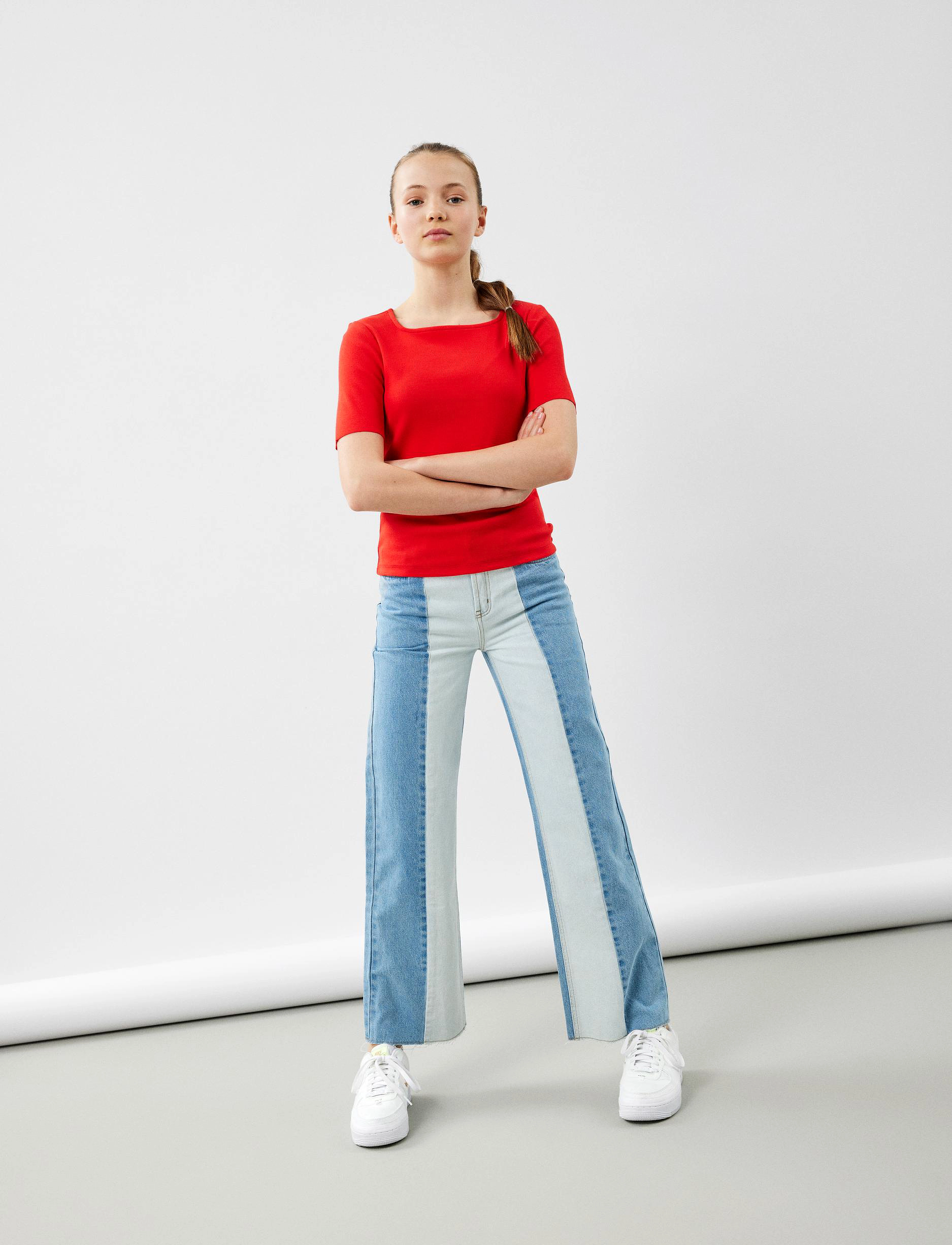 LMTD - NLFIZZAMIDBLOCK DNM HW WIDE PANT - light blue denim - 2