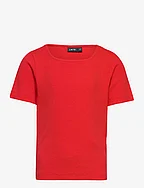 NLFDIDA SS SQUARE NECK TOP - FLAME SCARLET