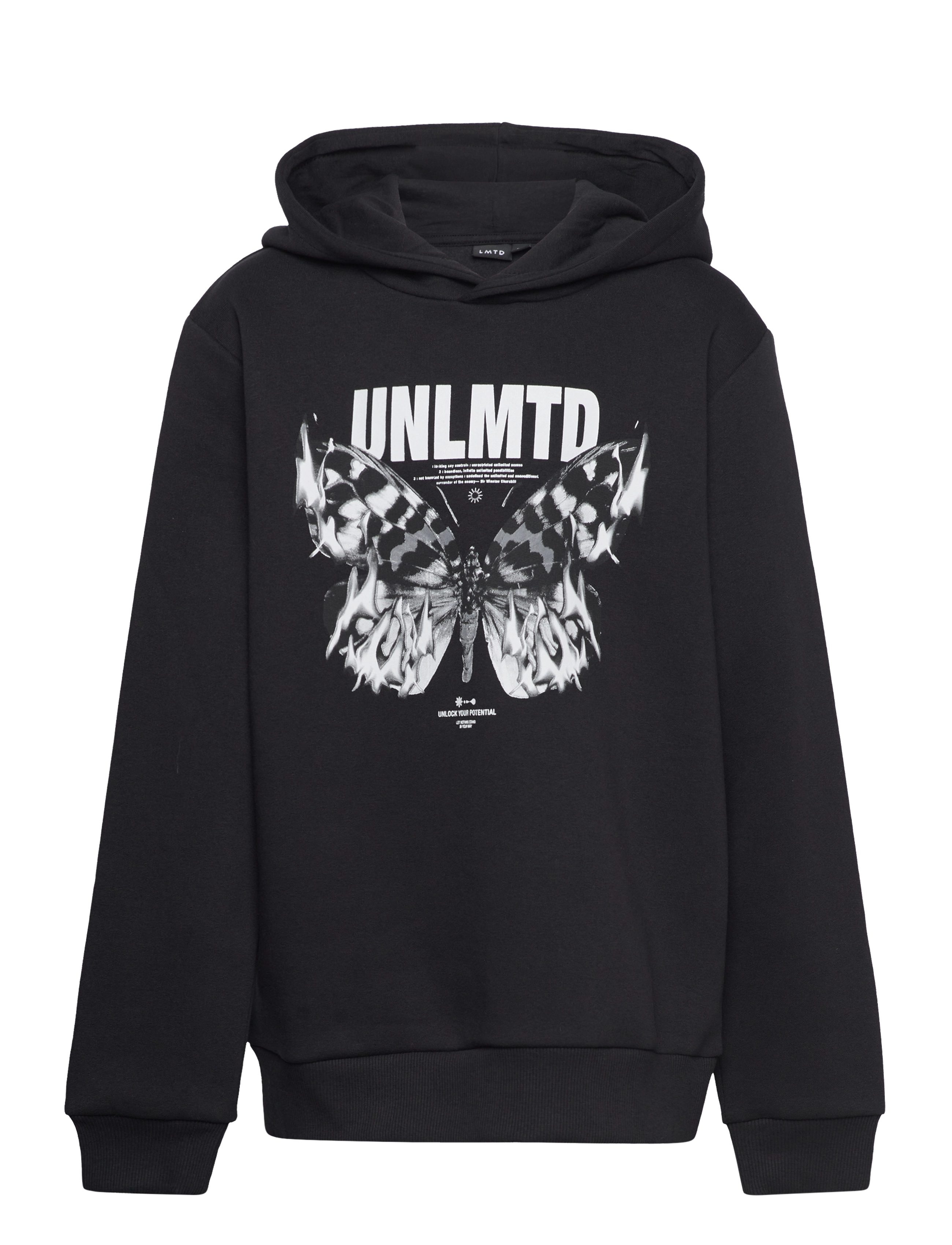 LMTD - NLNNUTTER LS SWEAT W. HOOD - black - 0