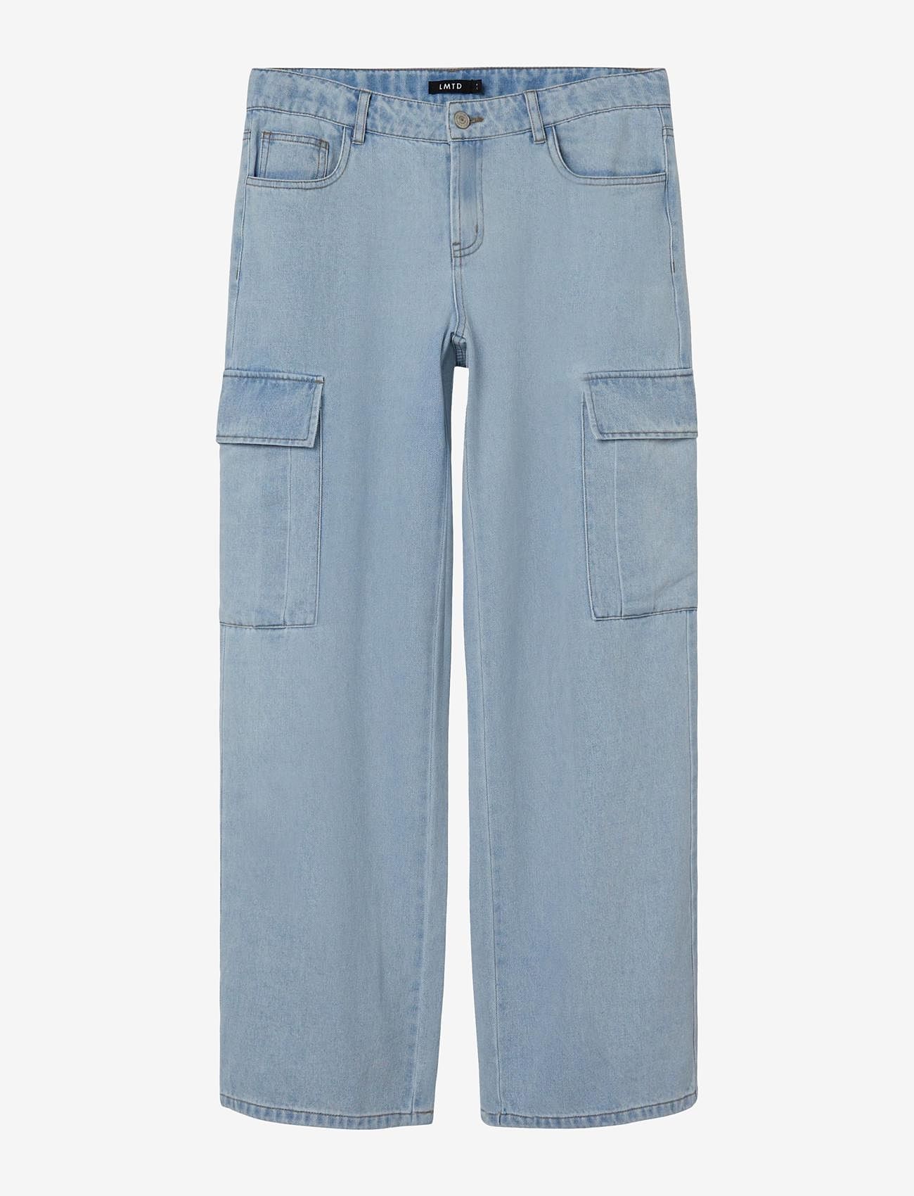 LMTD - NLFTARTIZZA DNM LW WIDE CARGO PANT - brede jeans - light blue denim - 0