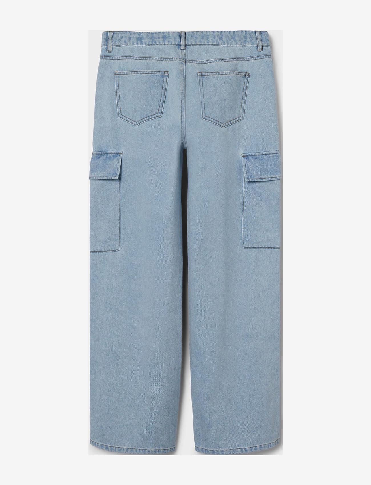 LMTD - NLFTARTIZZA DNM LW WIDE CARGO PANT - brede jeans - light blue denim - 1