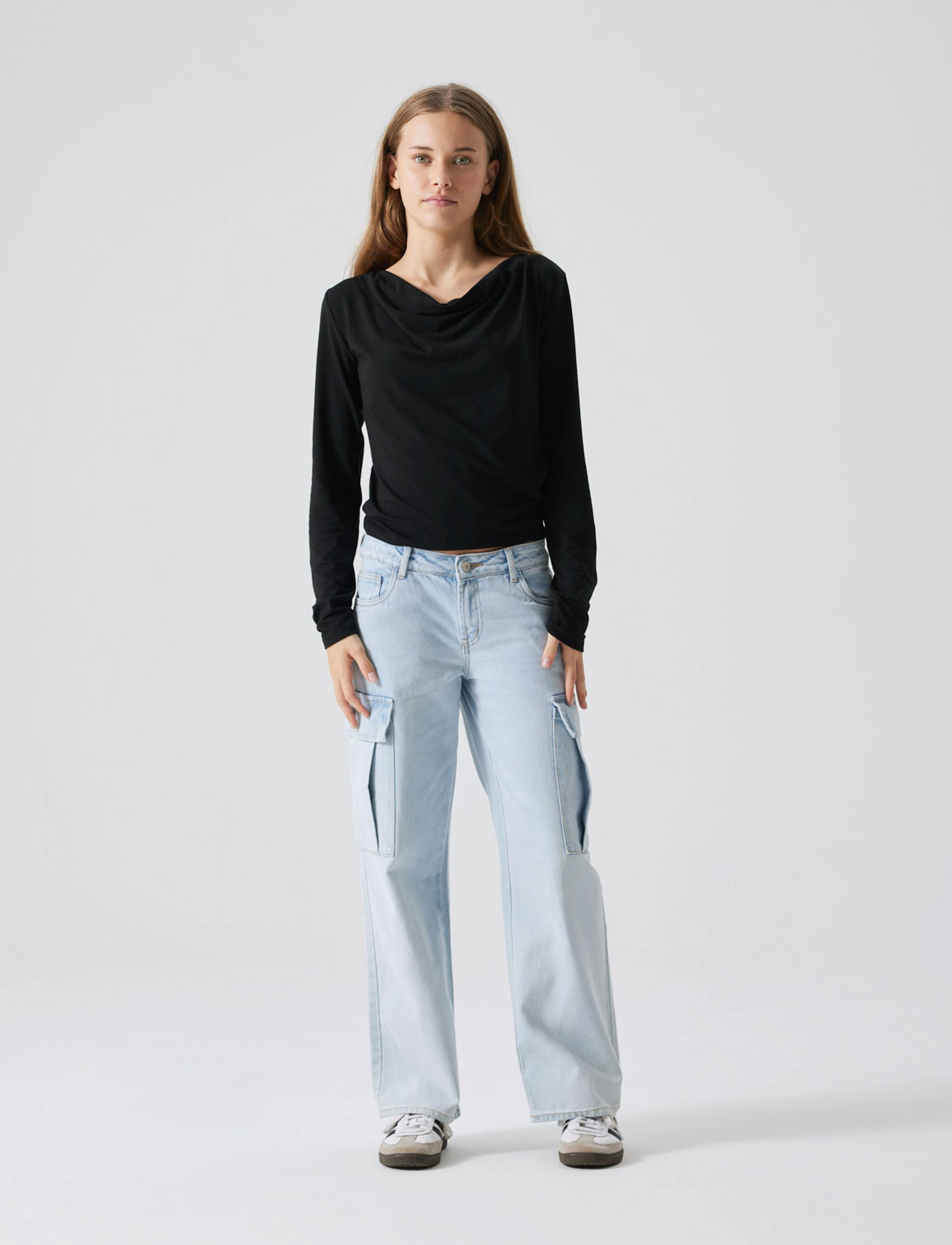 LMTD - NLFTARTIZZA DNM LW WIDE CARGO PANT NOOS - light blue denim - 2