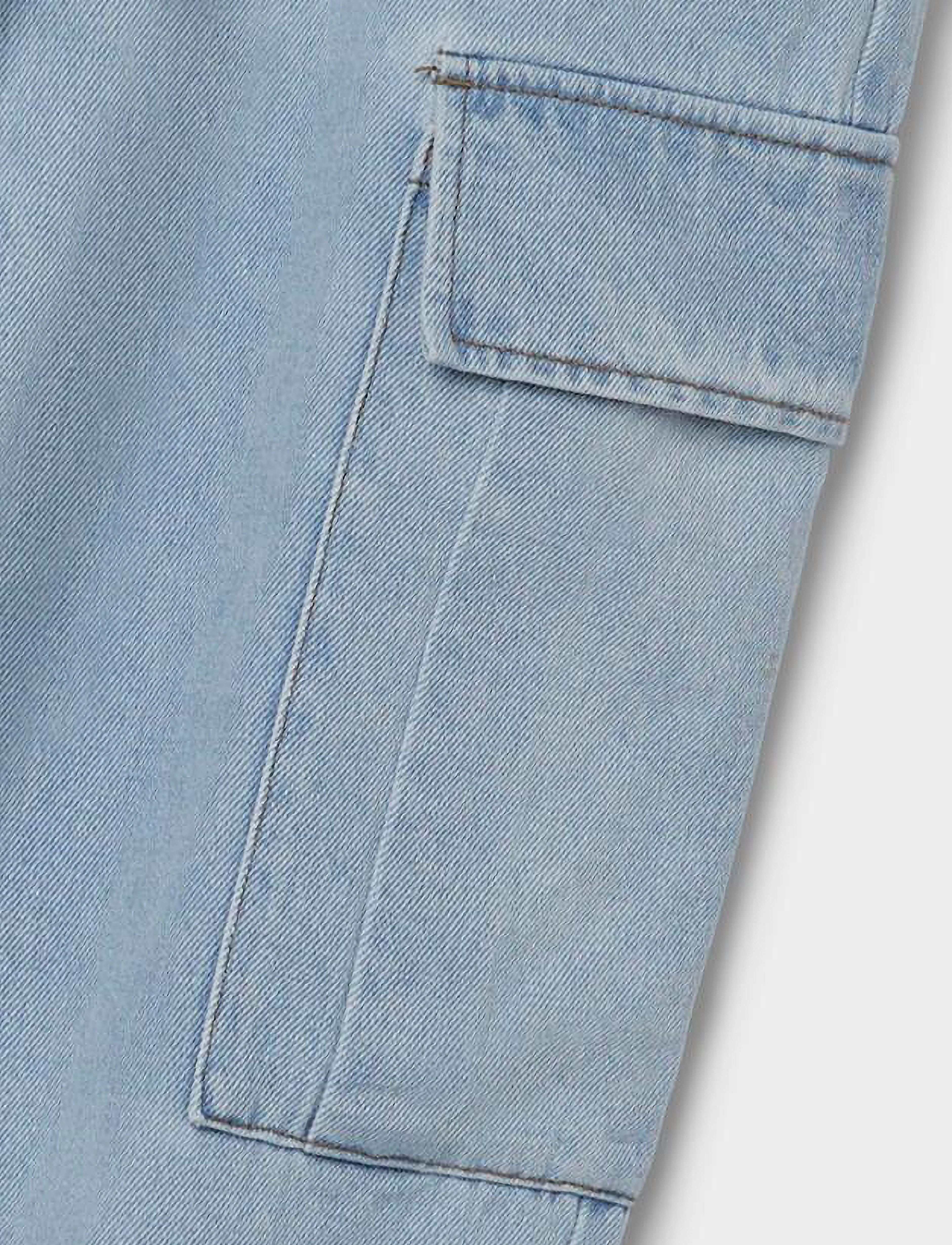 LMTD - NLFTARTIZZA DNM LW WIDE CARGO PANT NOOS - light blue denim - 3