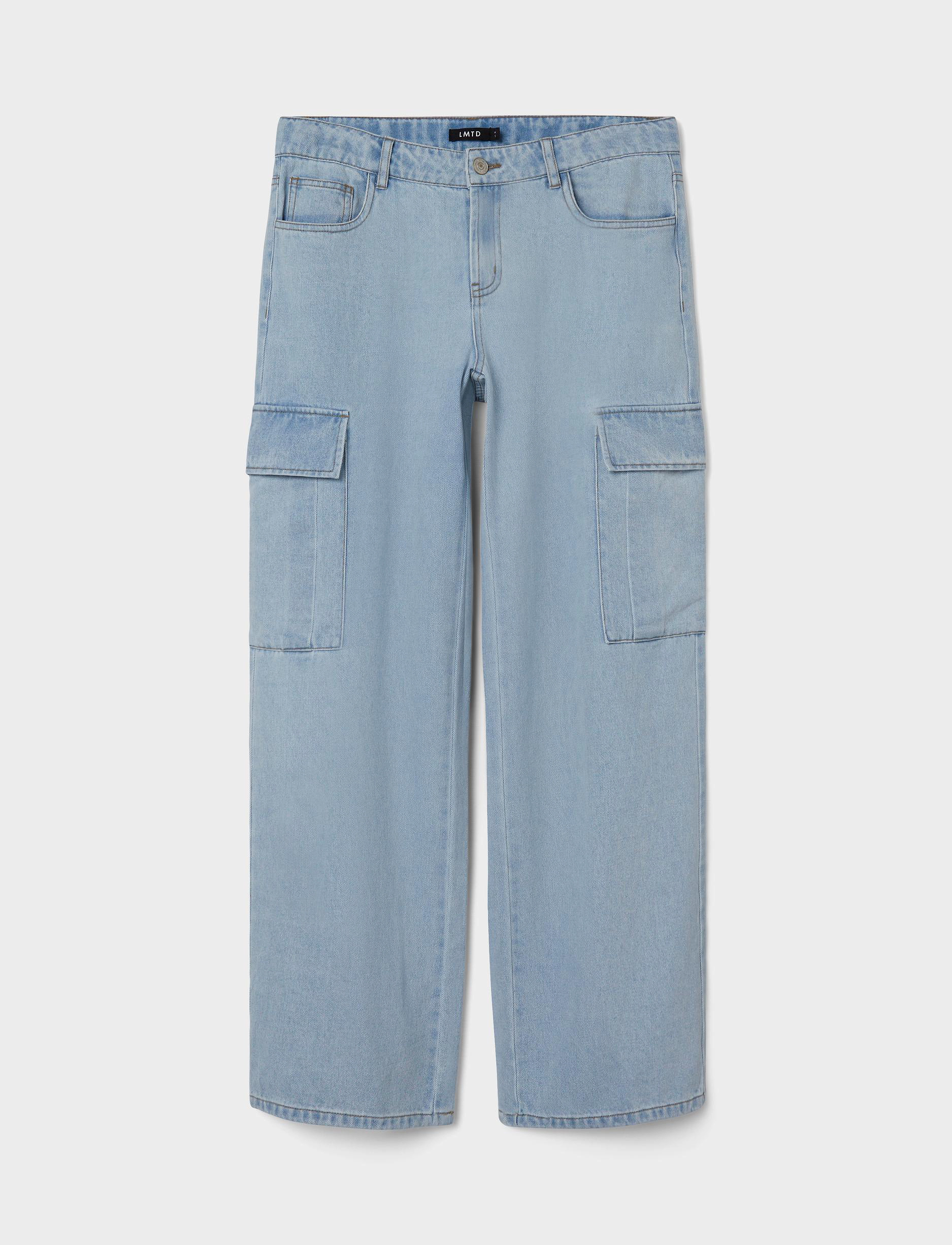 LMTD - NLFTARTIZZA DNM LW WIDE CARGO PANT NOOS - light blue denim - 5