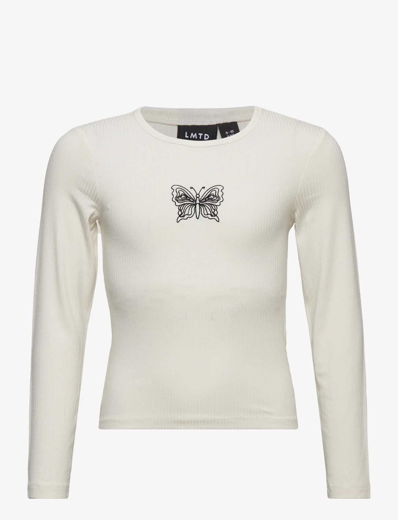 LMTD - NLFNALY LS SHORT EMB TOP - long-sleeved t-shirts - white alyssum - 0
