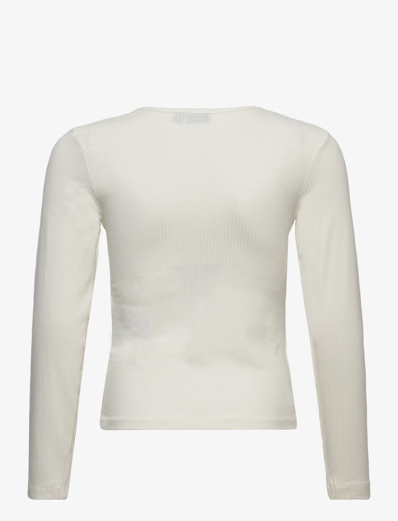 LMTD - NLFNALY LS SHORT EMB TOP - long-sleeved t-shirts - white alyssum - 1