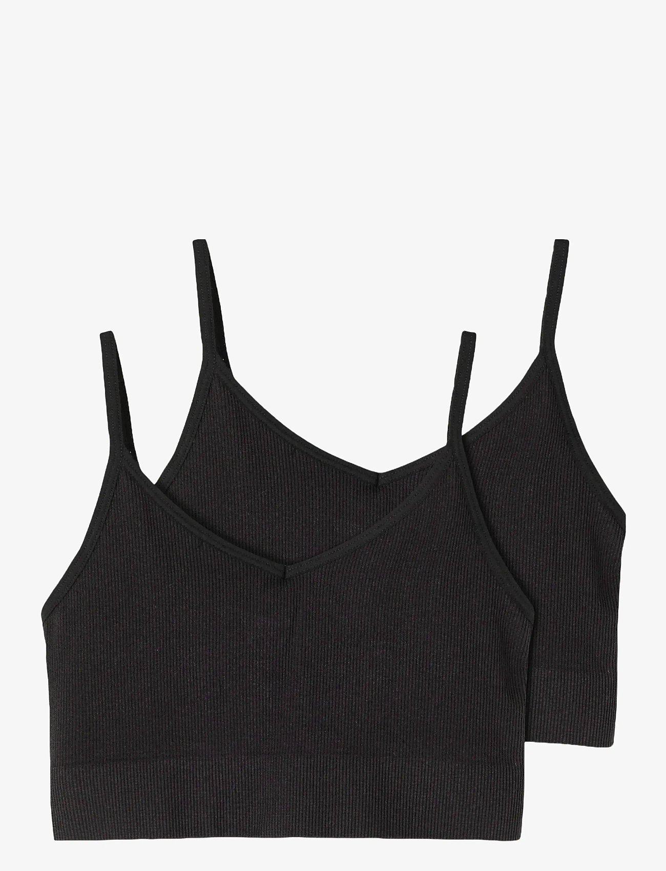 LMTD - NLFKAILEY RIB BRALETTE 2PACK NOOS - höstkläder - black - 0