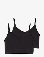 NLFKAILEY RIB BRALETTE 2PACK NOOS - BLACK