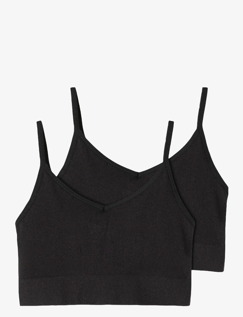 LMTD - NLFKAILEY RIB BRALETTE 2PACK NOOS - overdele - black - 1