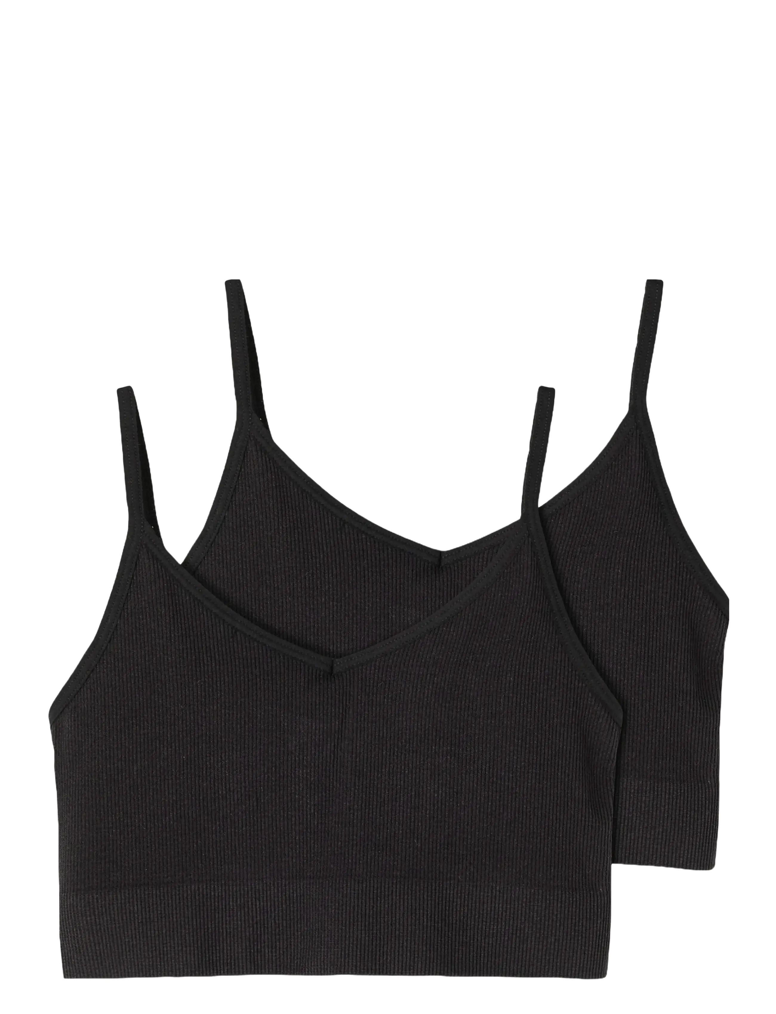 LMTD NLFKAILEY RIB BRALETTE 2PACK NOOS - Basplagg - BLACK / black