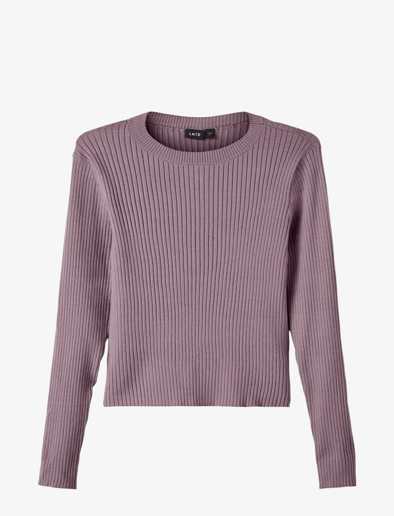 NLFFULLA LS SHORT KNIT - ELDERBERRY