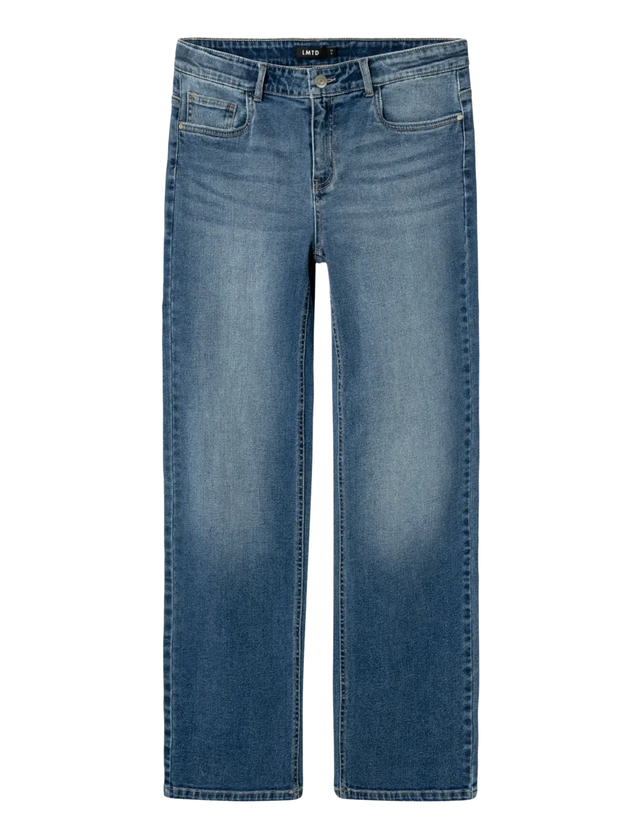 NLFTARIANNES DNM LW STRAIGHT PANT NOOS - DARK BLUE DENIM