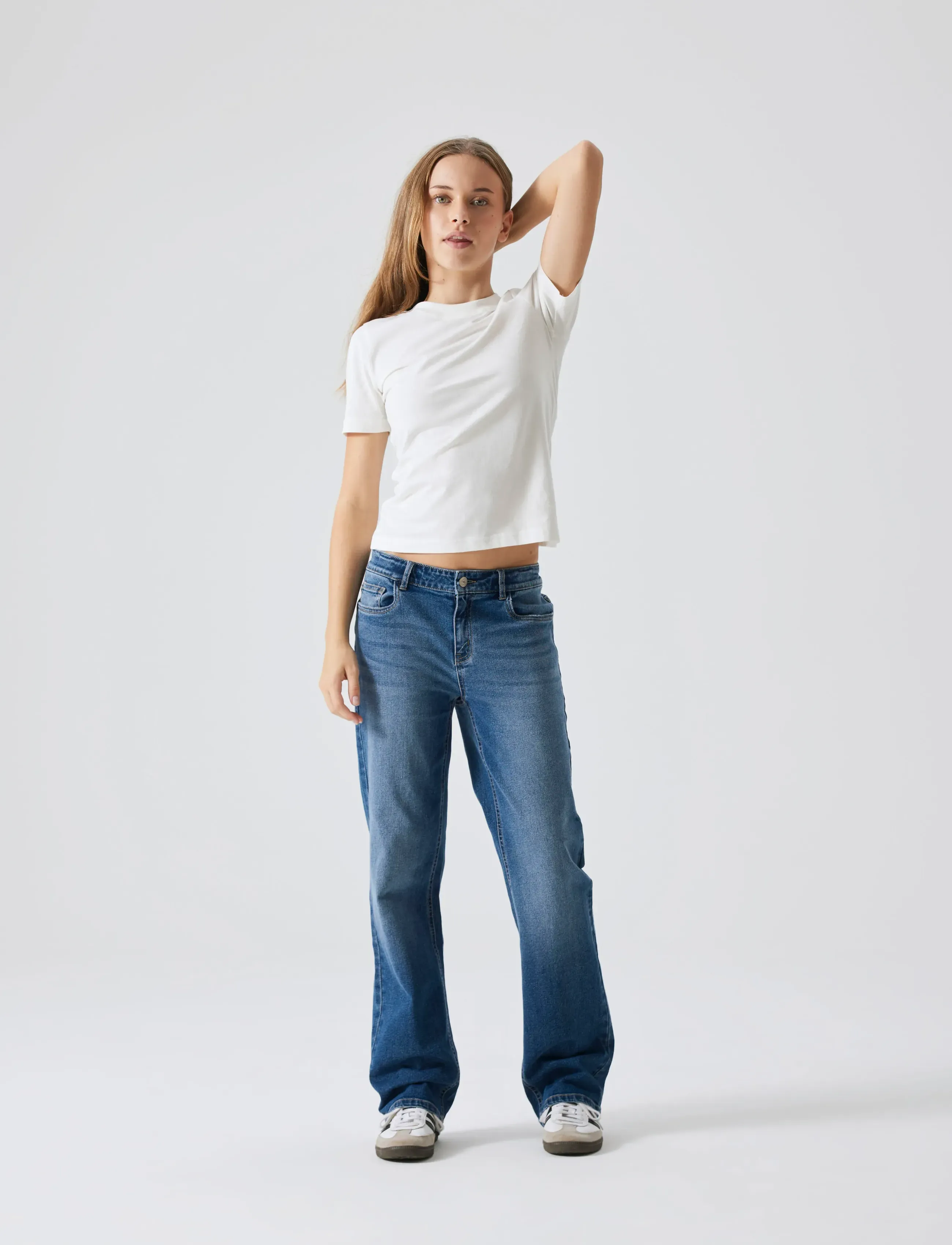 LMTD - NLFTARIANNES DNM LW STRAIGHT PANT NOOS - regular jeans - dark blue denim - 5