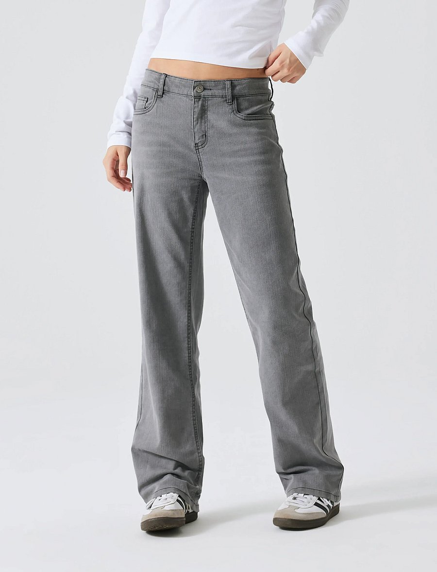 LMTD - NLFTARIANNES DNM LW STRAIGHT PANT NOOS - regular jeans - grey denim - 2