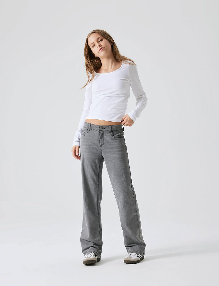 LMTD - NLFTARIANNES DNM LW STRAIGHT PANT NOOS - regular jeans - grey denim - 3