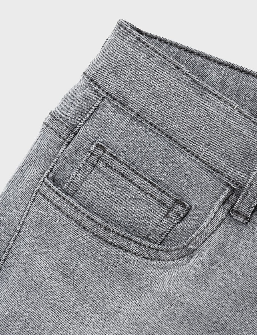 LMTD - NLFTARIANNES DNM LW STRAIGHT PANT NOOS - regular jeans - grey denim - 5