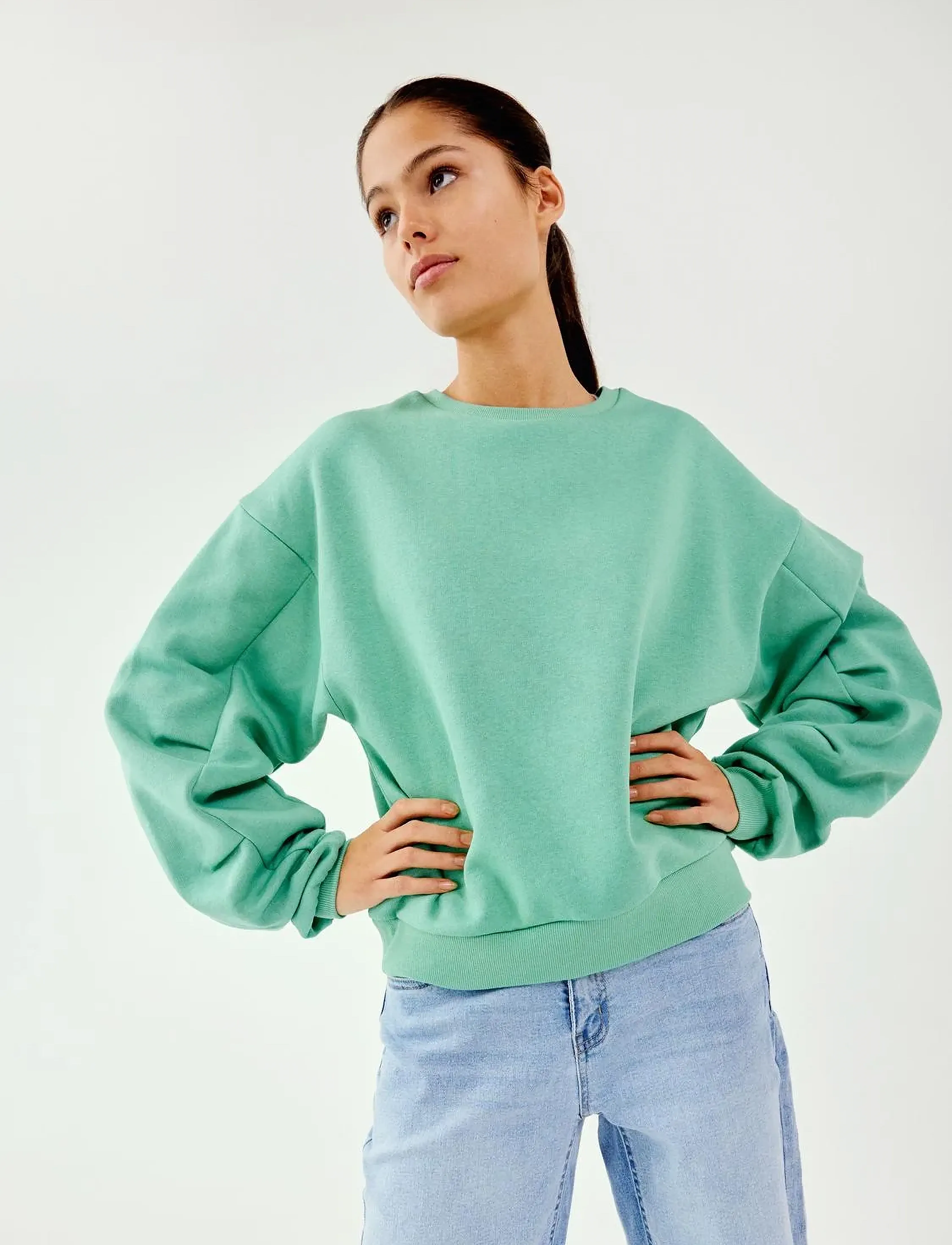 LMTD NLFTARIANNES DNM LW STRAIGHT PANT NOOS - Underdele - LIGHT BLUE DENIM / blue