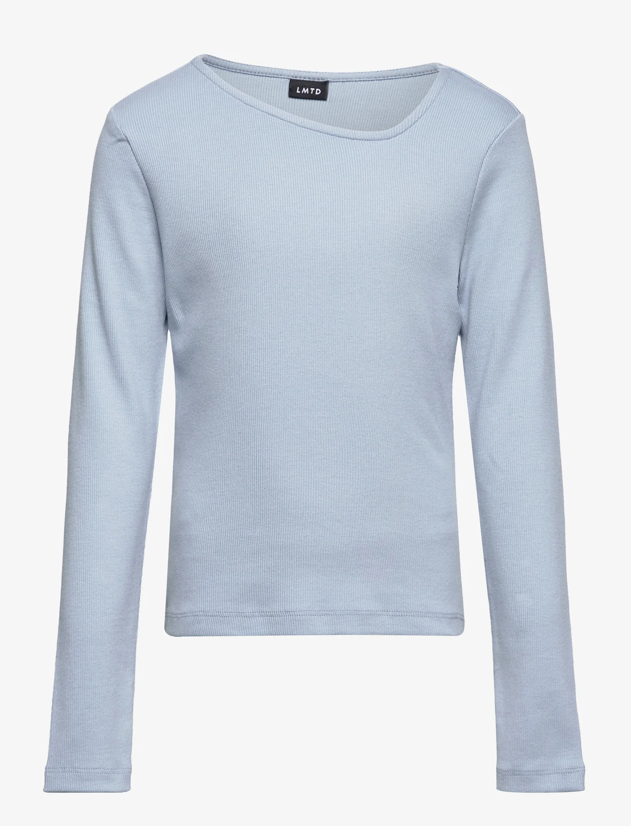 LMTD - NLFDIDA LS SHORT UNEVEN NECK TOP - long-sleeved t-shirts - ashley blue - 0