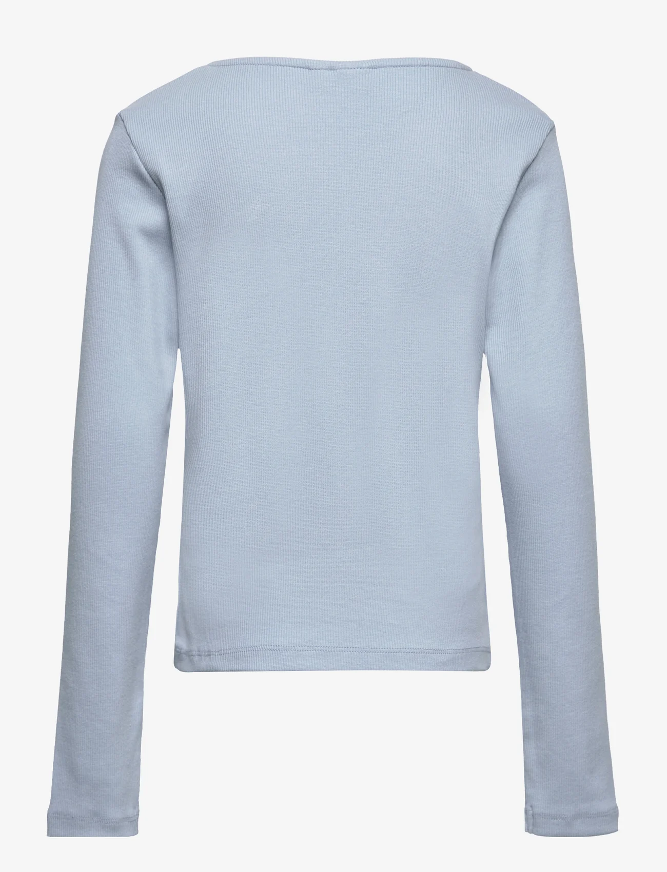 LMTD - NLFDIDA LS SHORT UNEVEN NECK TOP - long-sleeved t-shirts - ashley blue - 1