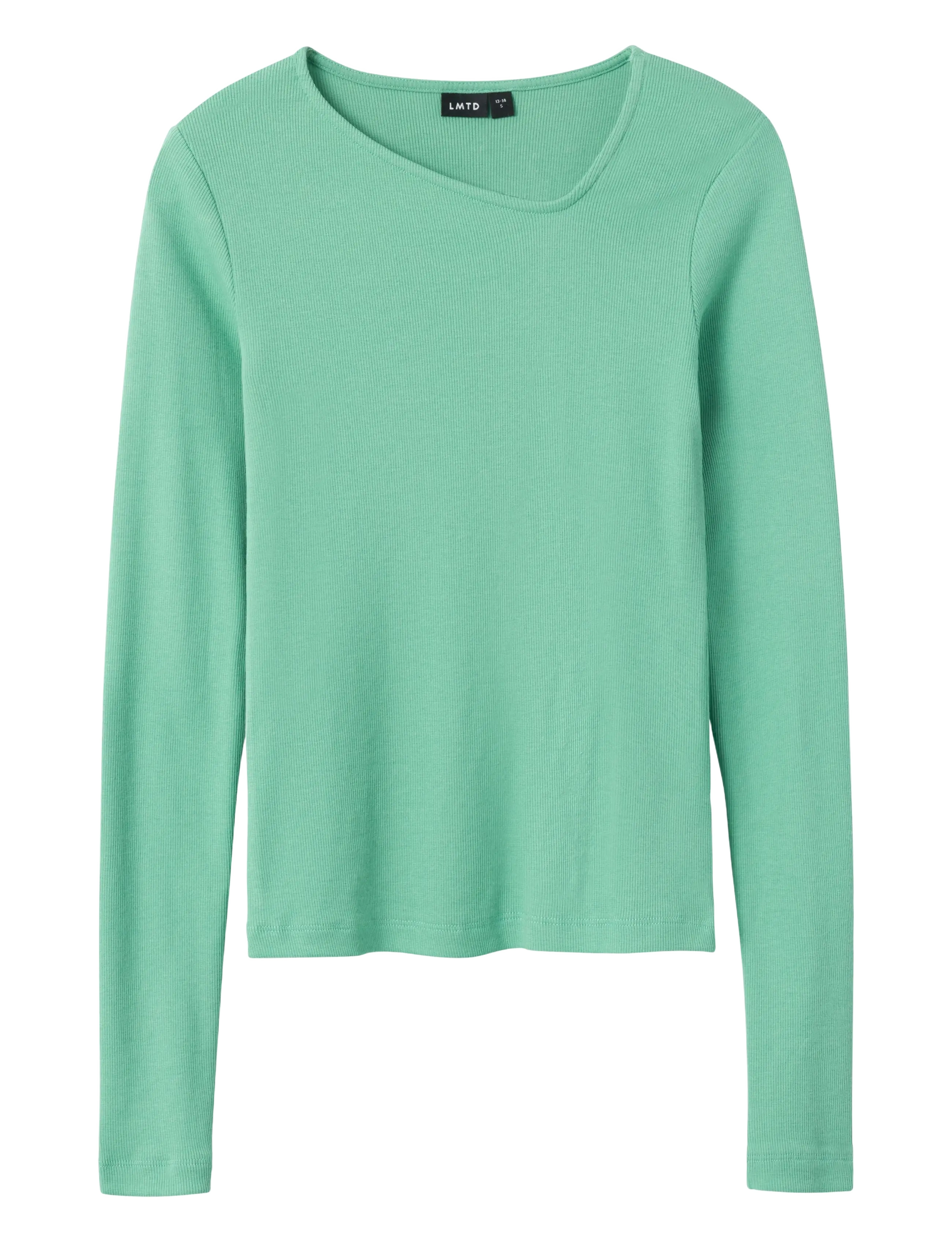 NLFDIDA LS SHORT UNEVEN NECK TOP - CREME DE MENTHE