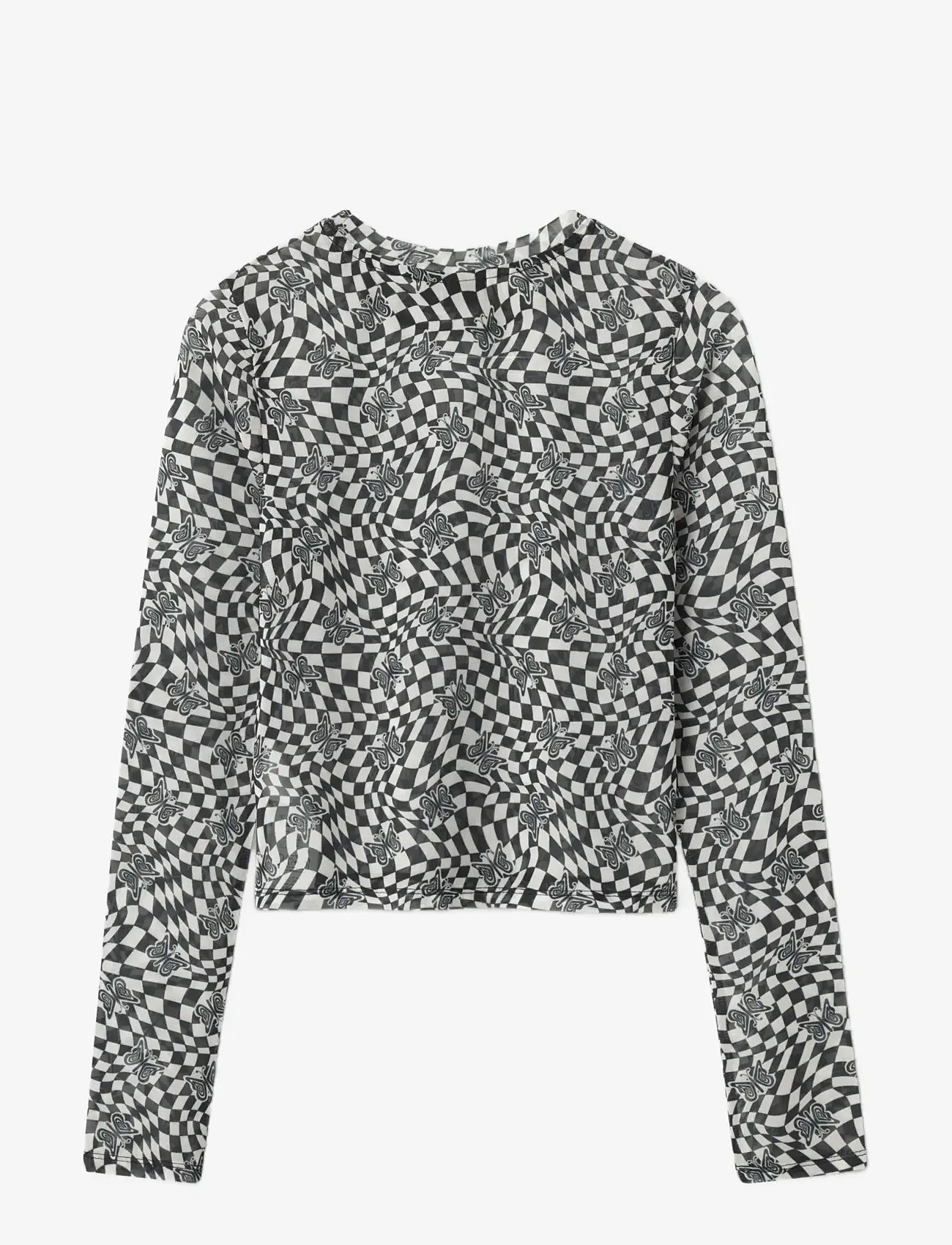 LMTD - NLFTAINA LS CROP MESH TOP - autumn clothing - black - 1