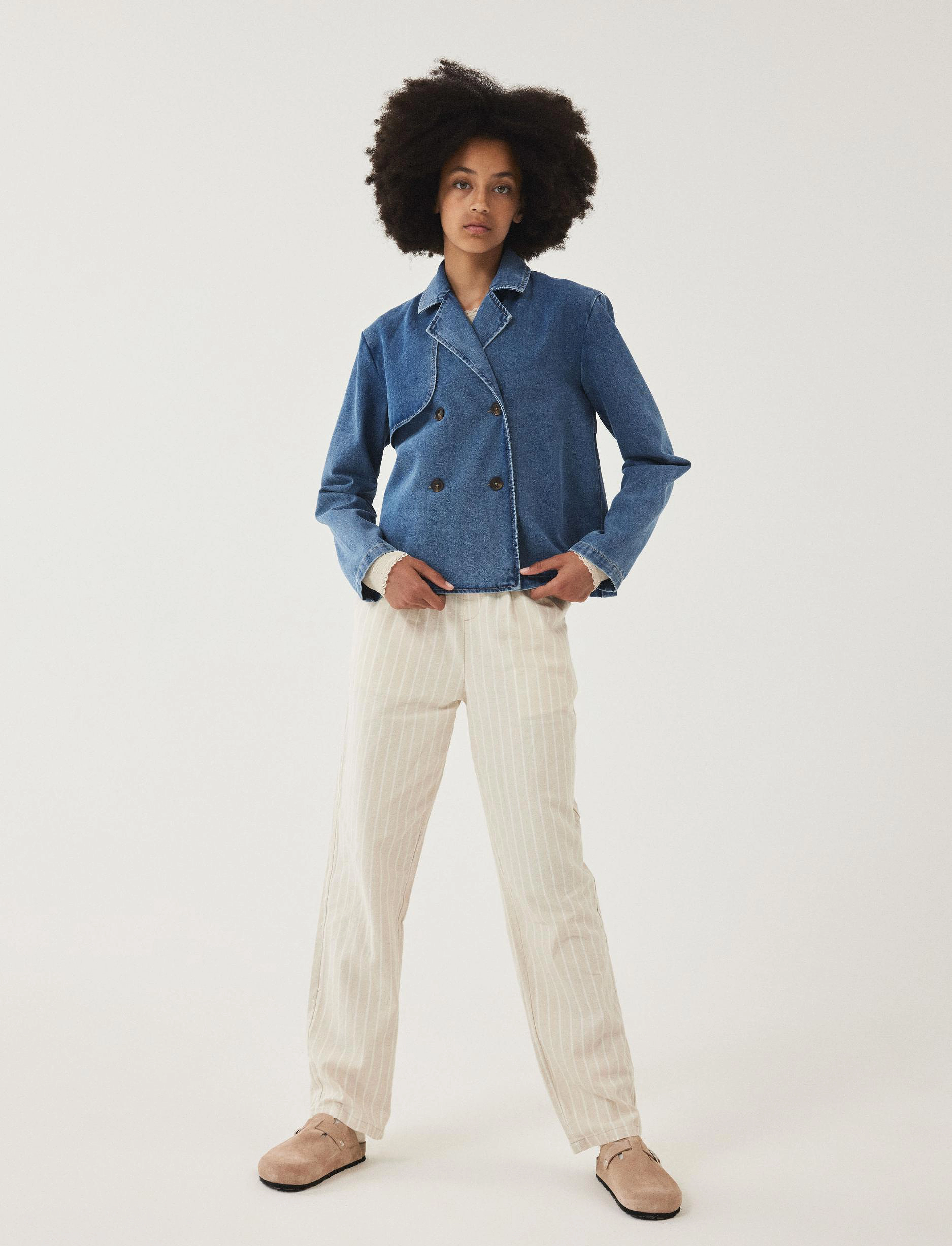 LMTD - NLNHILL STRIPE REG PANT - peyote - 4