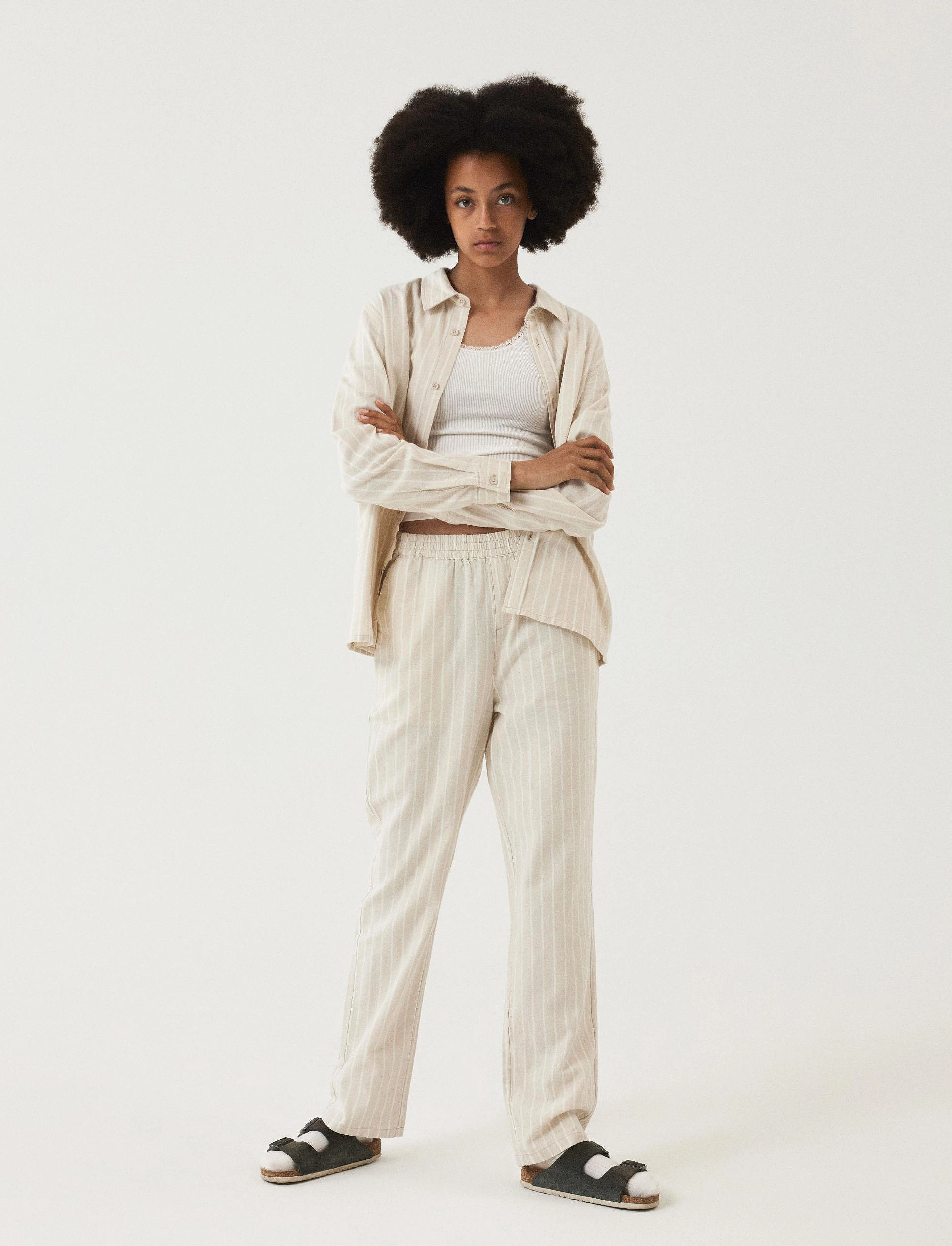 LMTD - NLNHILL STRIPE REG PANT - peyote - 5