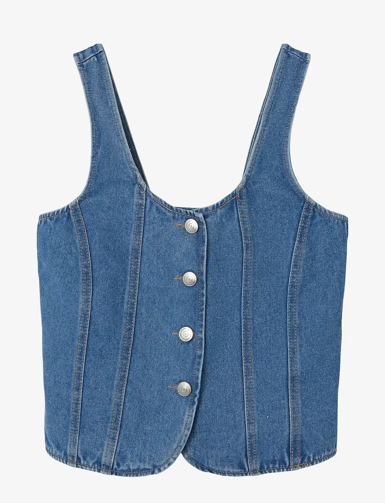 LMTD - NLFSKATIZZA DNM STRAP VEST - västar - medium blue denim - 0