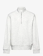 NLMHING LS HALF ZIP SWEAT - LIGHT GREY MELANGE