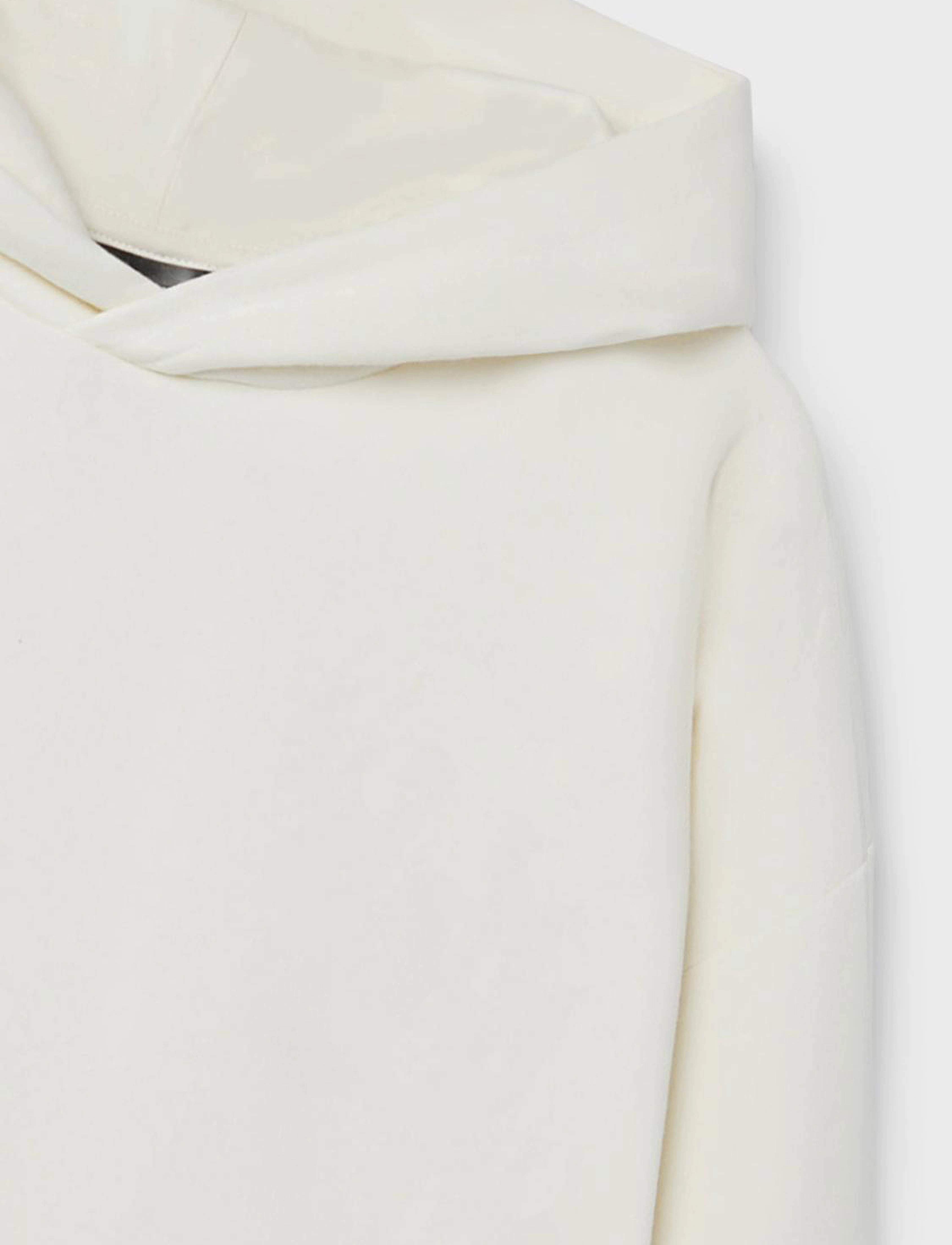LMTD - NLFHERRY LS SWEAT W HOOD - white alyssum - 3