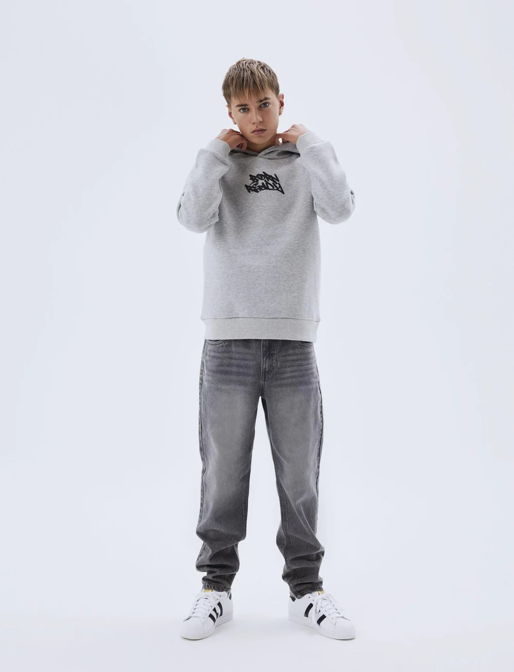 LMTD - NLMNIZZA G DNM DAD PANT NOOS - tapered jeans - grey denim - 0