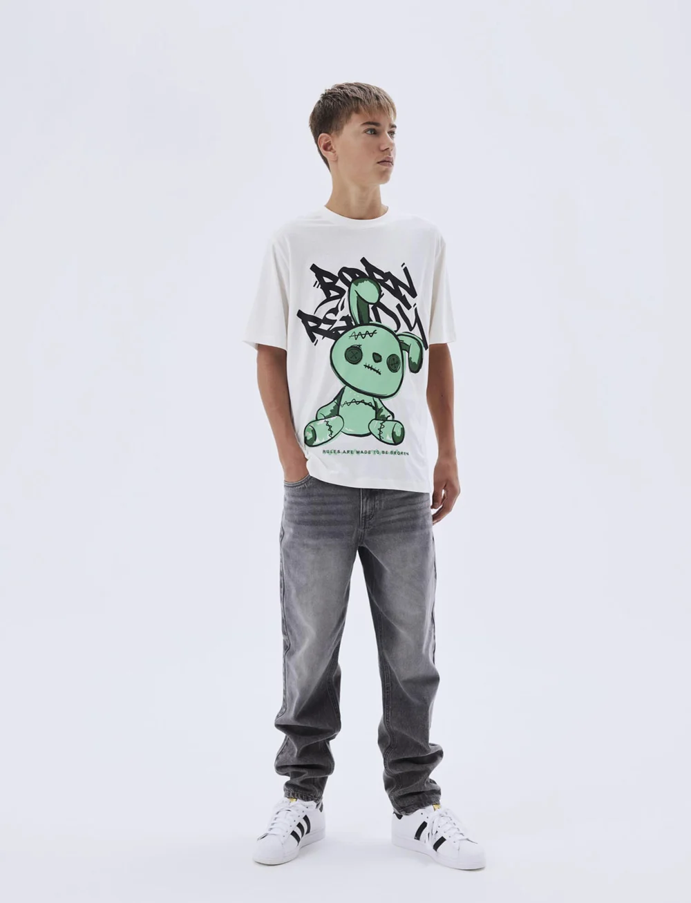 LMTD - NLMNIZZA G DNM DAD PANT NOOS - tapered jeans - grey denim - 4
