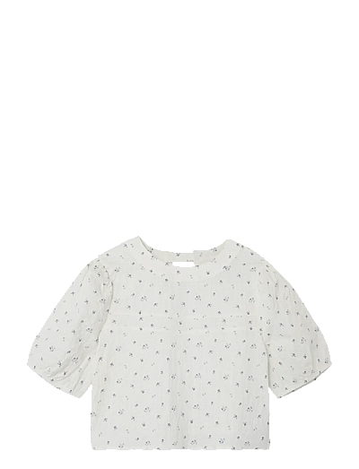 LMTD NLFHEERSA SS CROP TOP - Blouses & Tunics - WHITE ALYSSUM / cream