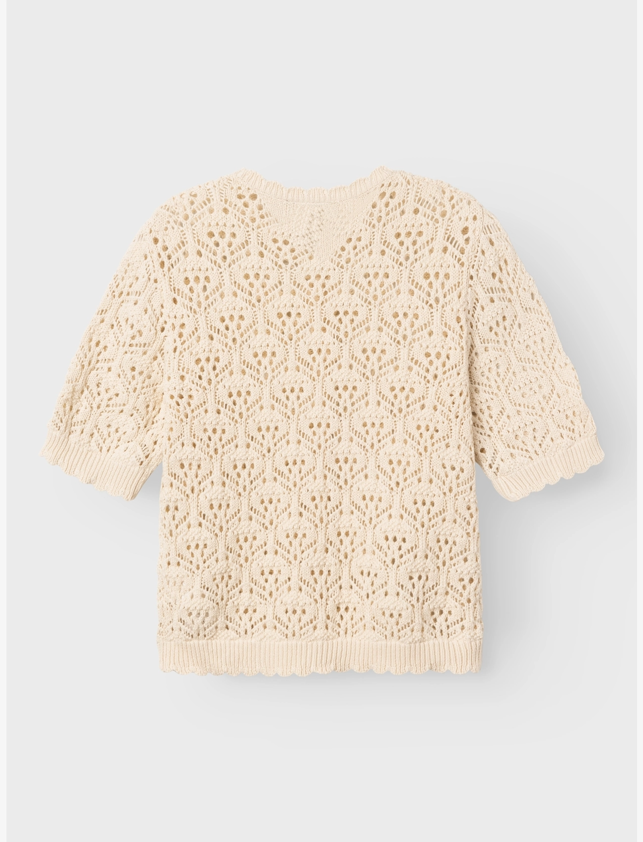 LMTD - NLFHIVY 2/4 CROSHET SHORT CARDIGAN - turtledove - 1
