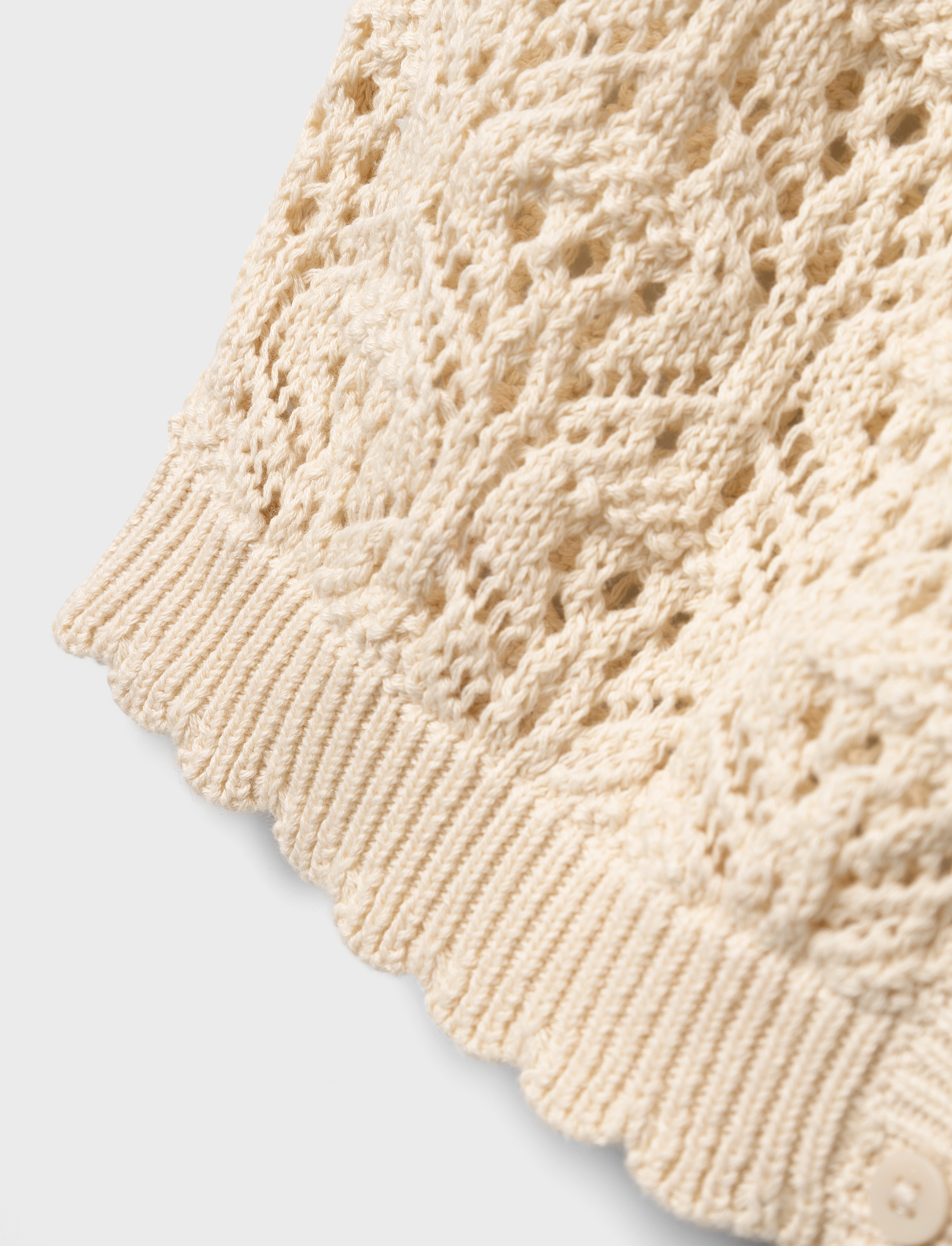 LMTD - NLFHIVY 2/4 CROSHET SHORT CARDIGAN - turtledove - 2
