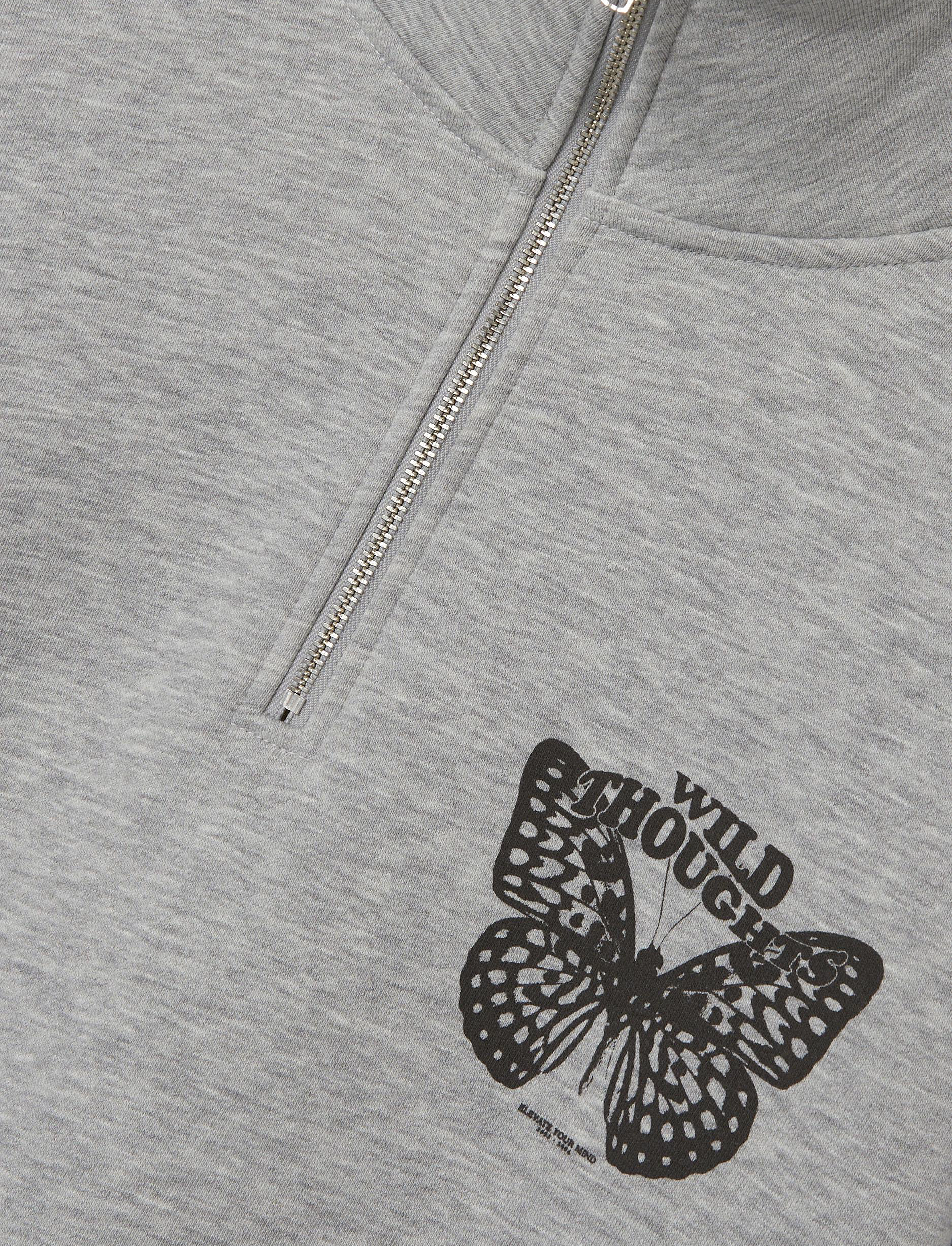 LMTD - NLFRAJLA LS HALF ZIP SWEAT - light grey melange - 3