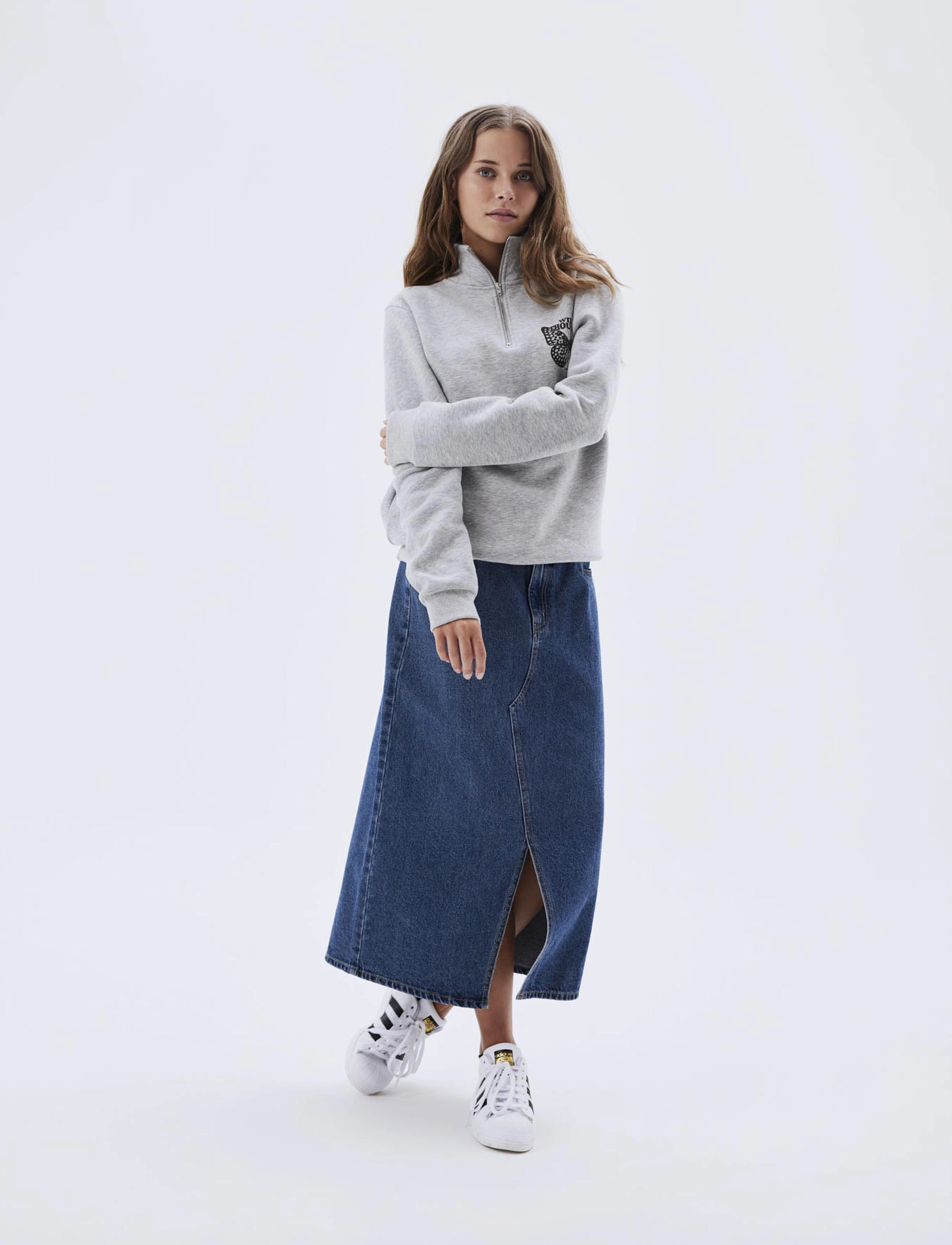 LMTD - NLFRAJLA LS HALF ZIP SWEAT - light grey melange - 4