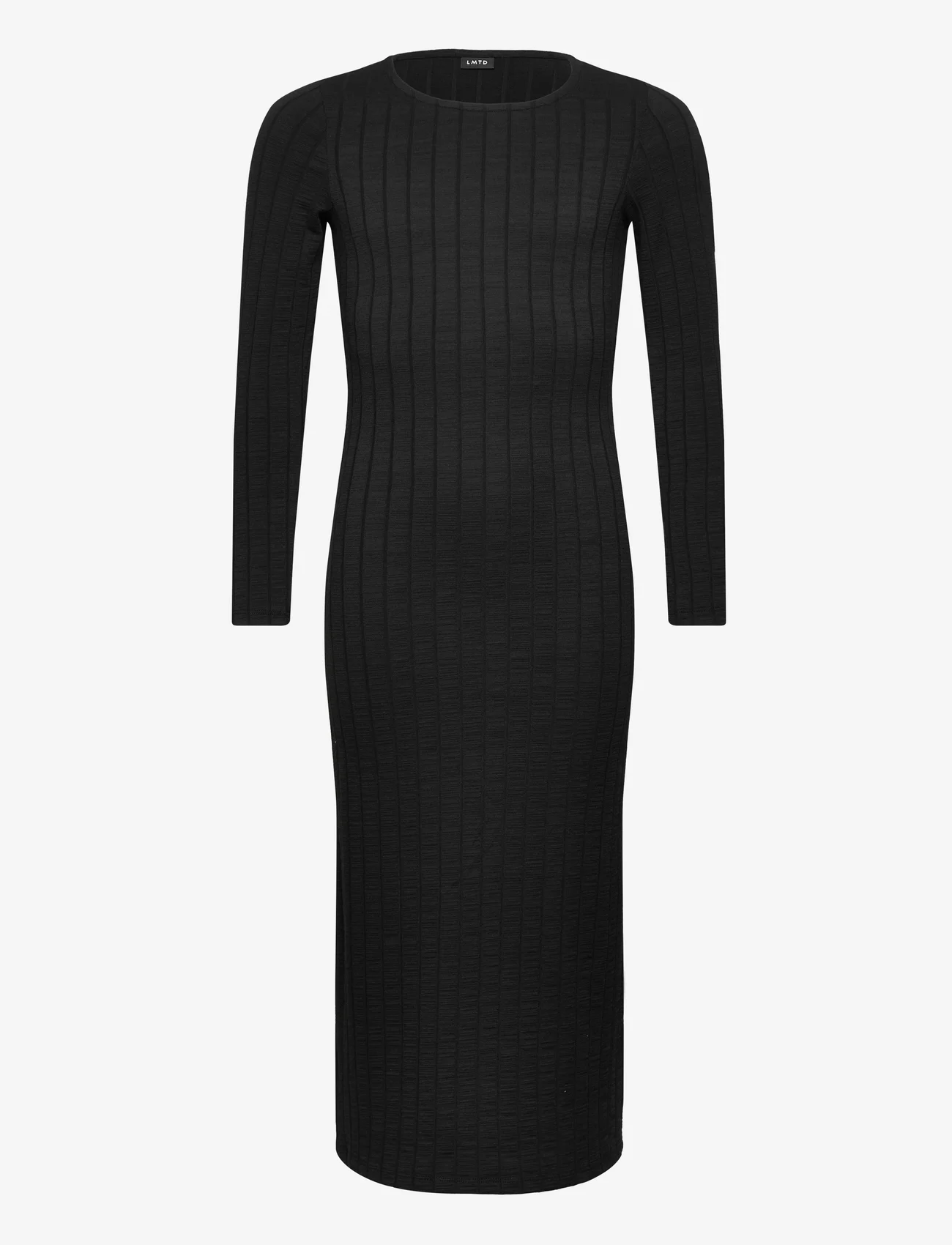 LMTD - NLFLUNNE LS LONG SLIM DRESS - laisvalaikio suknelės ilgomis rankovėmis - black - 0
