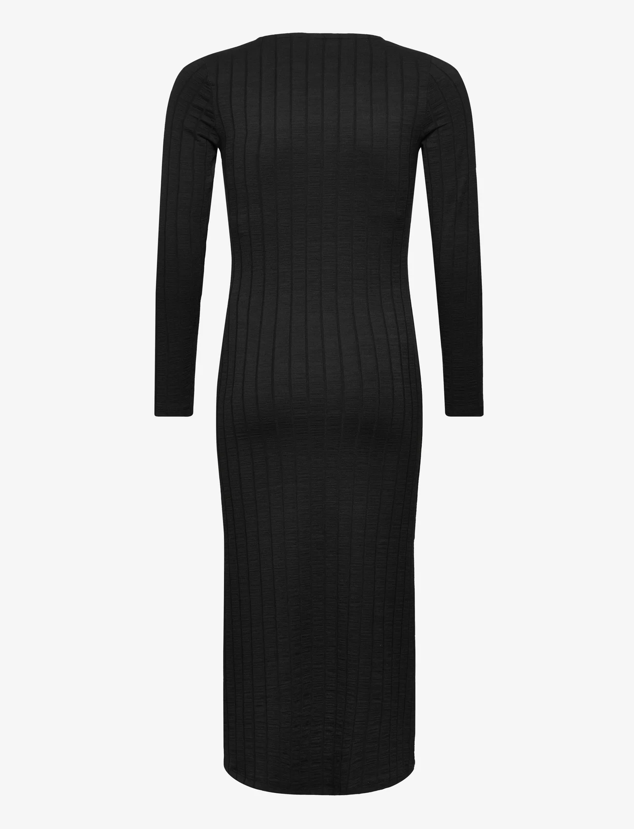 LMTD - NLFLUNNE LS LONG SLIM DRESS - long-sleeved casual dresses - black - 1