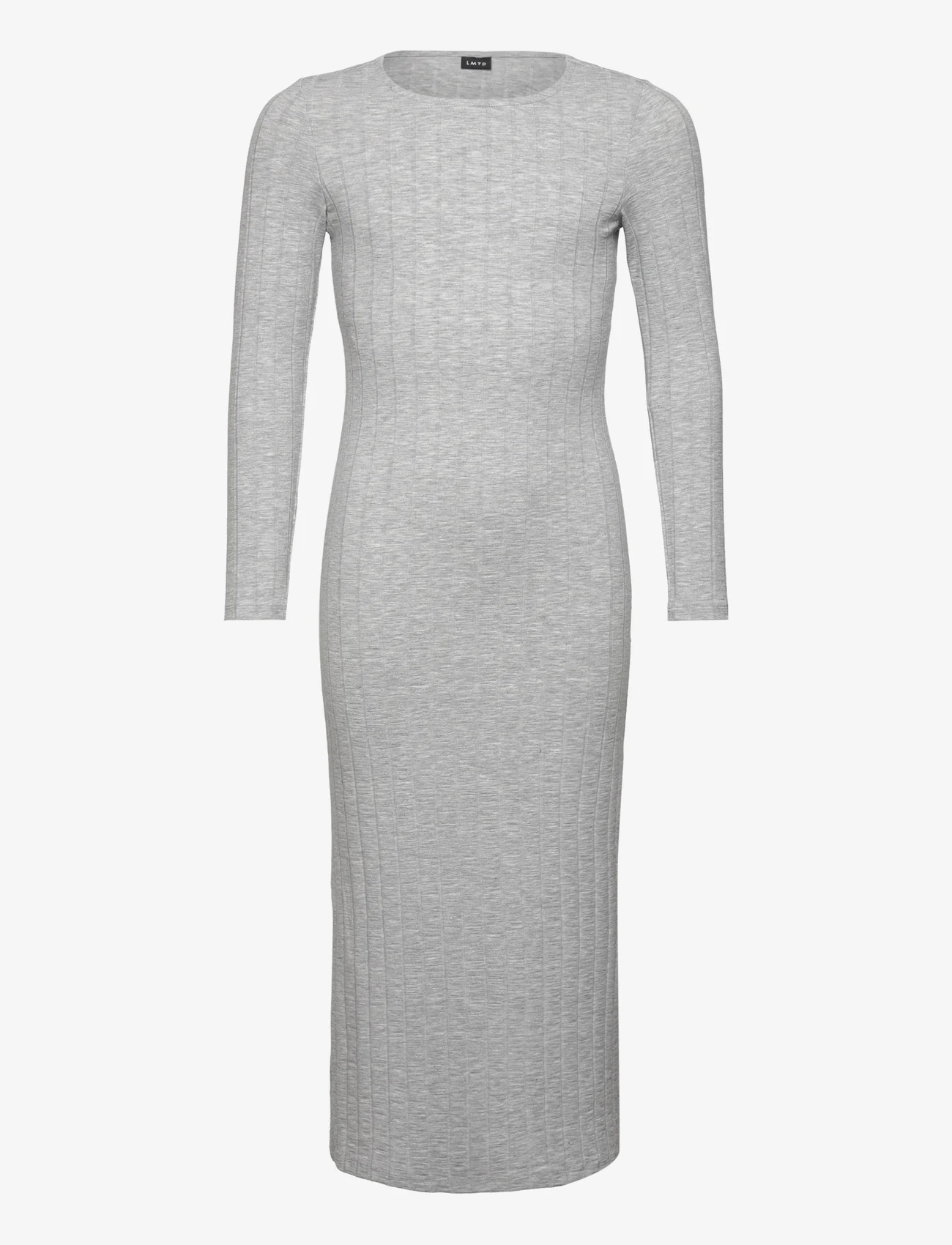 LMTD - NLFLUNNE LS LONG SLIM DRESS - long-sleeved casual dresses - light grey melange - 0