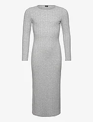 LMTD - NLFLUNNE LS LONG SLIM DRESS - sukienki codzienne z długim rękawem - light grey melange - 0