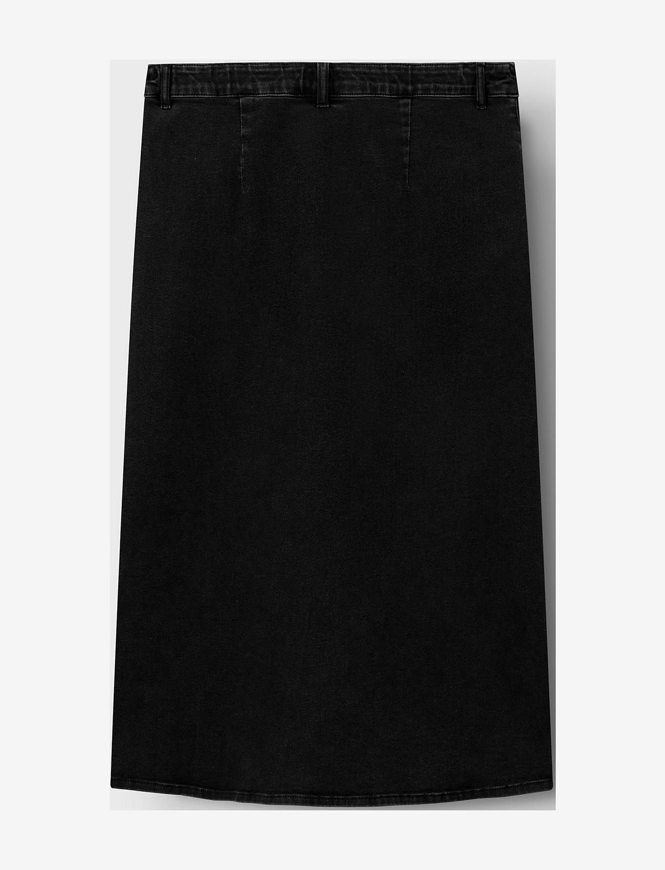 LMTD - NLFNECE DNM LONG SKIRT - jeansowe spódnice - black denim - 1