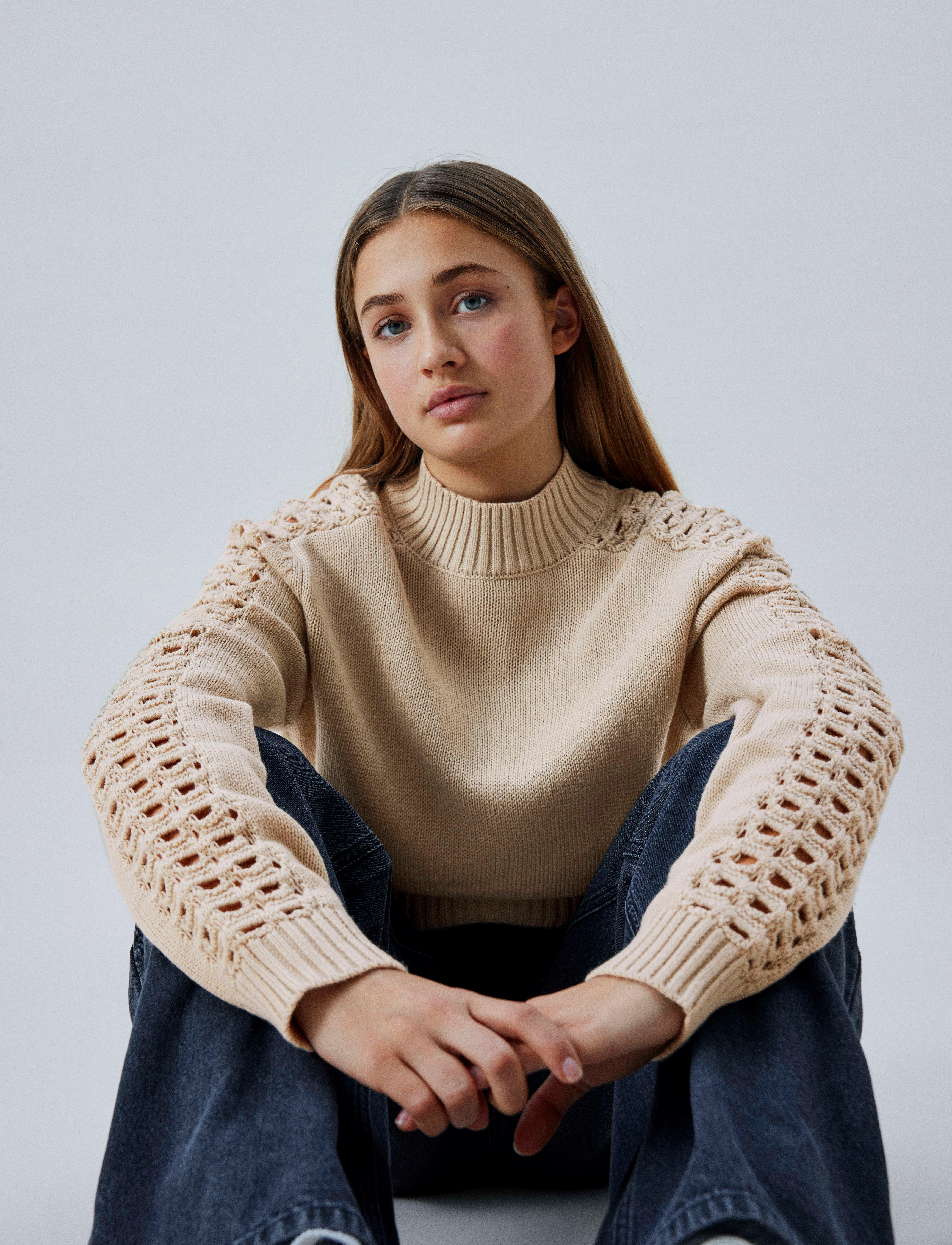 LMTD - NLFNILUCCA LS SHORT KNIT - peyote - 2